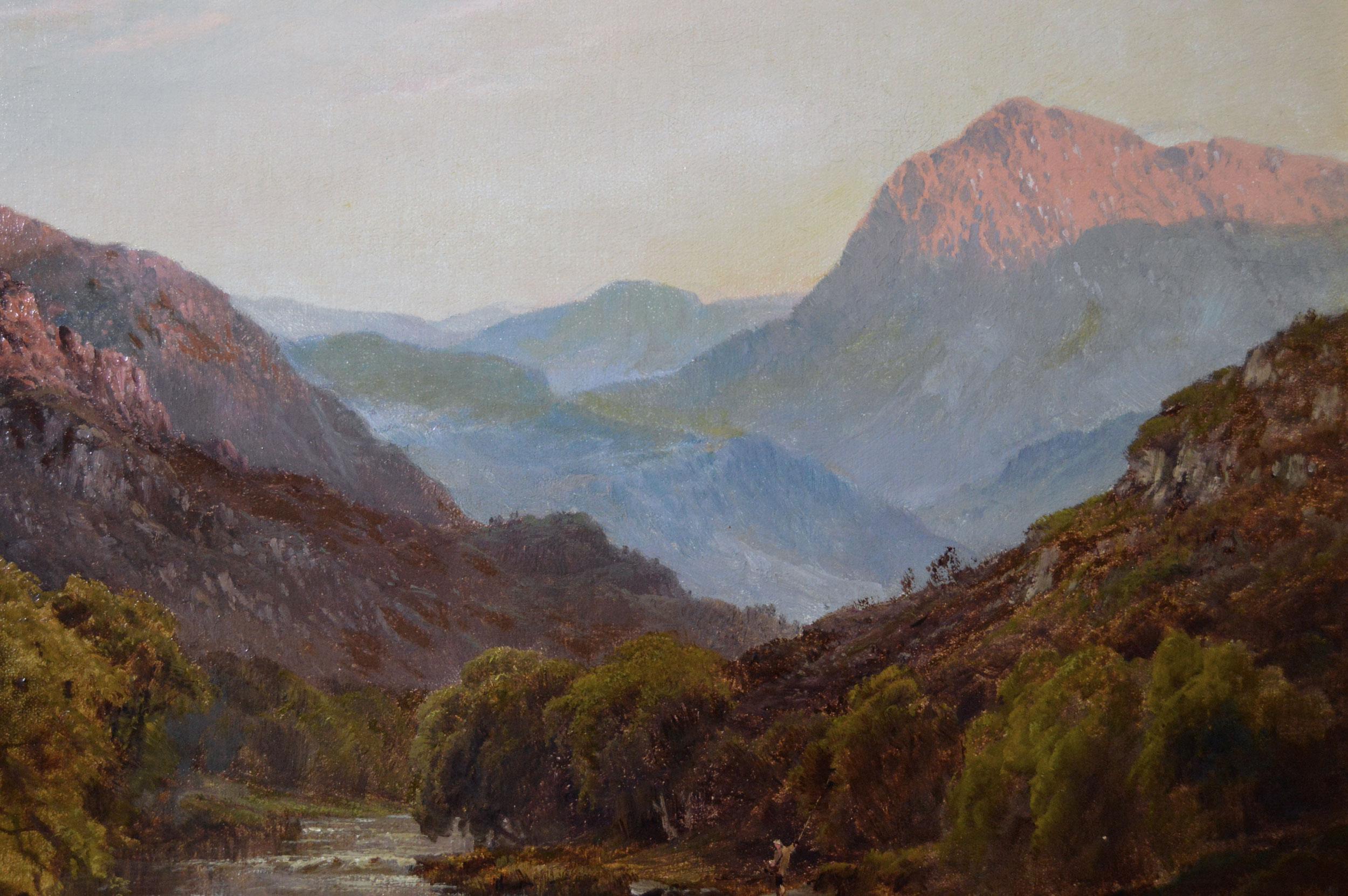 Pintura al óleo de un paisaje fluvial galés del siglo XIX cerca de Betws-y-Coed en venta 2