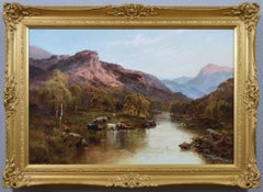 19th Century Welsh river landscape oil painting near Betws-y-Coed 