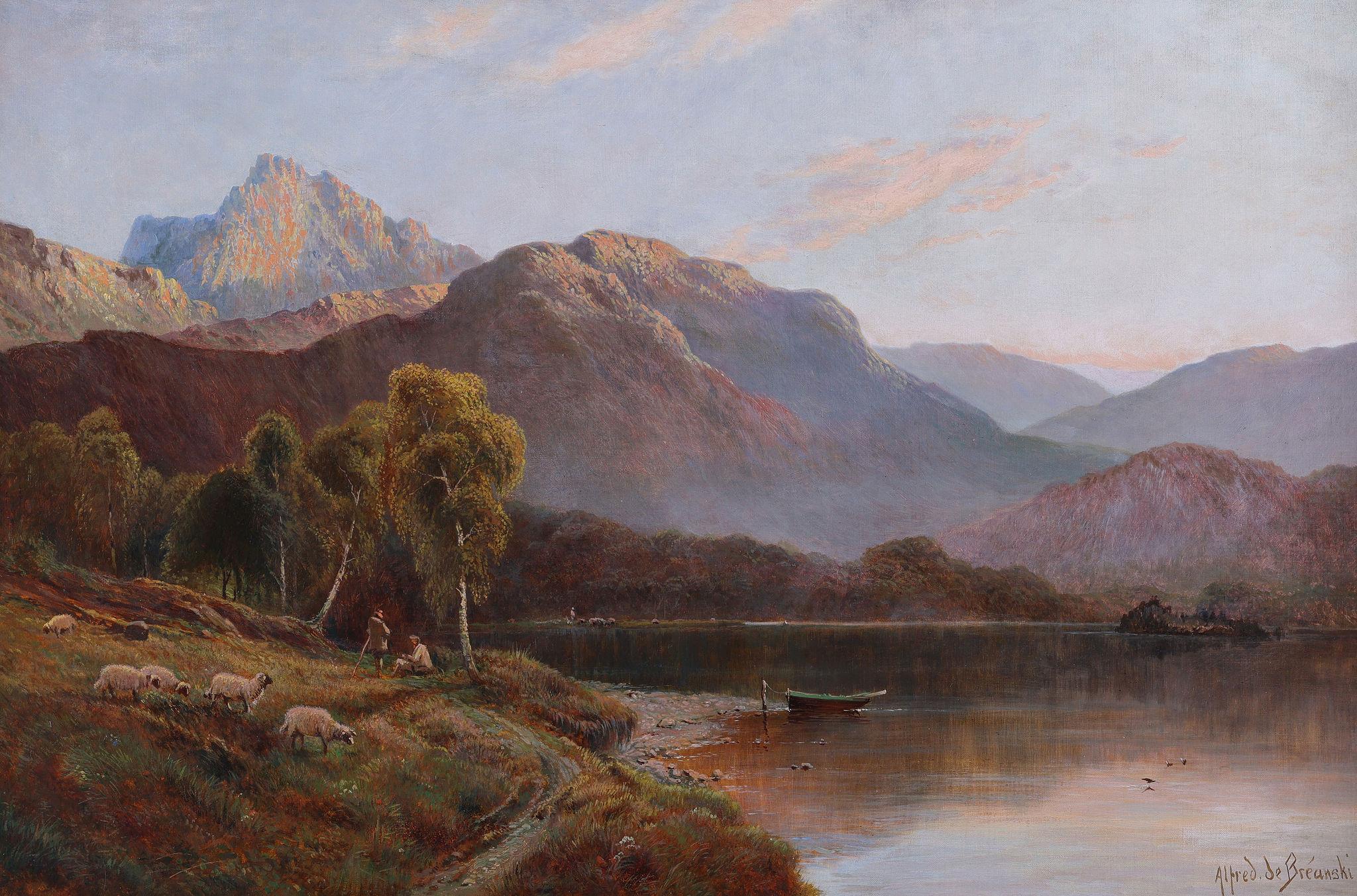 Ben-Venue and Ben-A'an - Painting by Alfred de Breanski Sr.