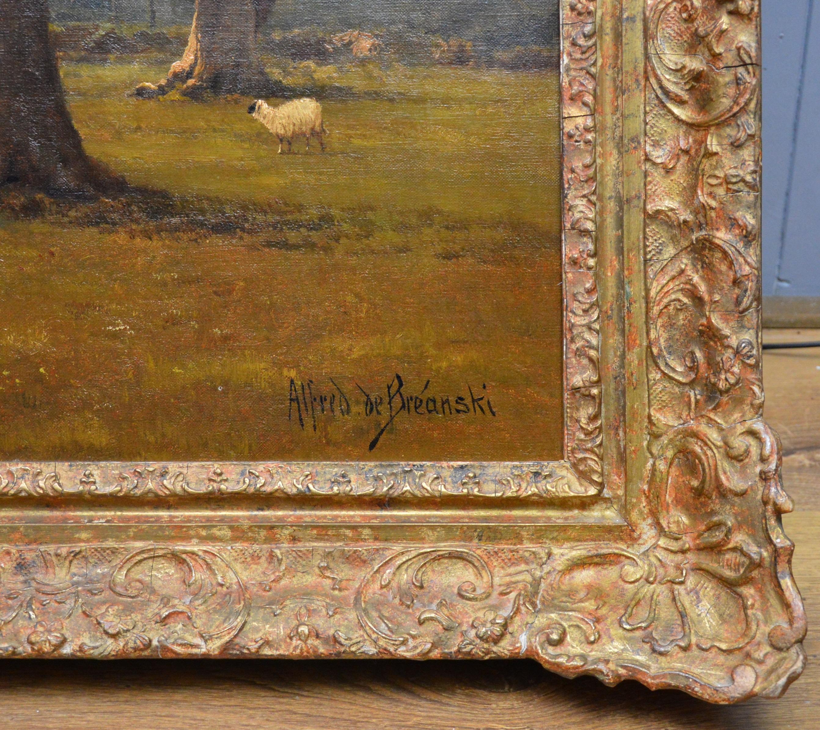 Berkshire Homestead - 19th Century English Landscape Oil Painting - de Breanski 6