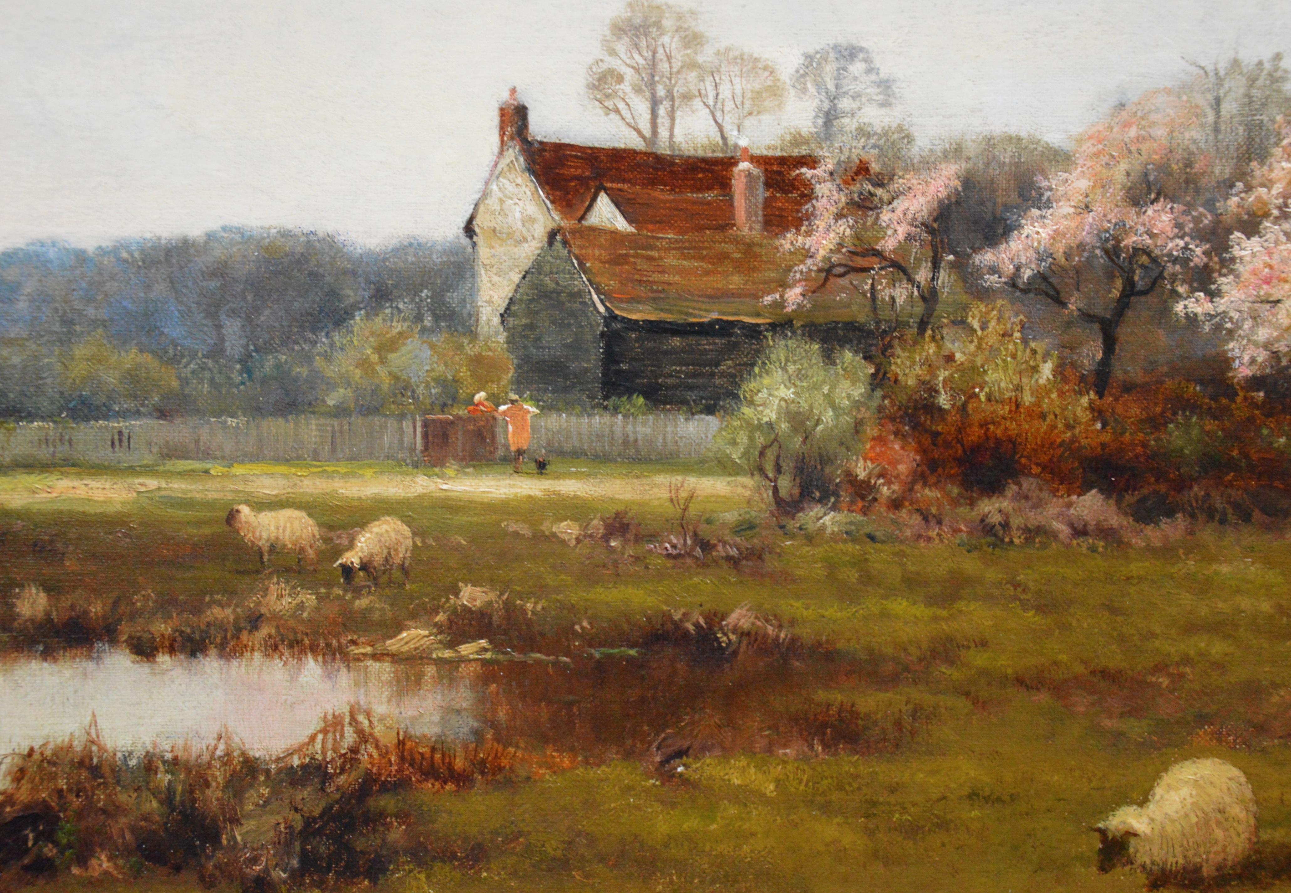Berkshire Homestead - Englische Landschaft:: Ölgemälde des 19. Jahrhunderts - de Breanski 3