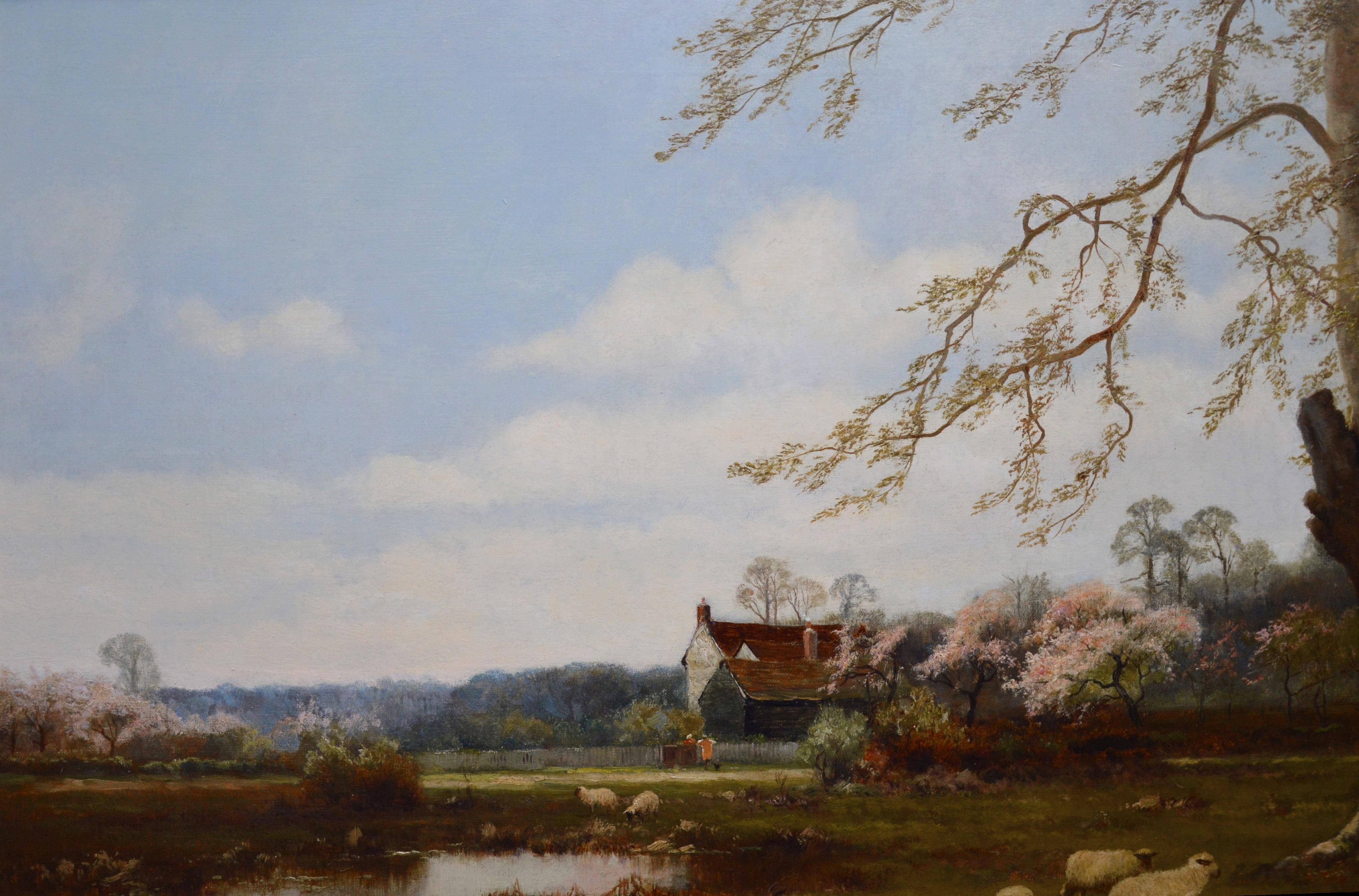 Berkshire Homestead - 19th Century English Landscape Oil Painting - de Breanski 4