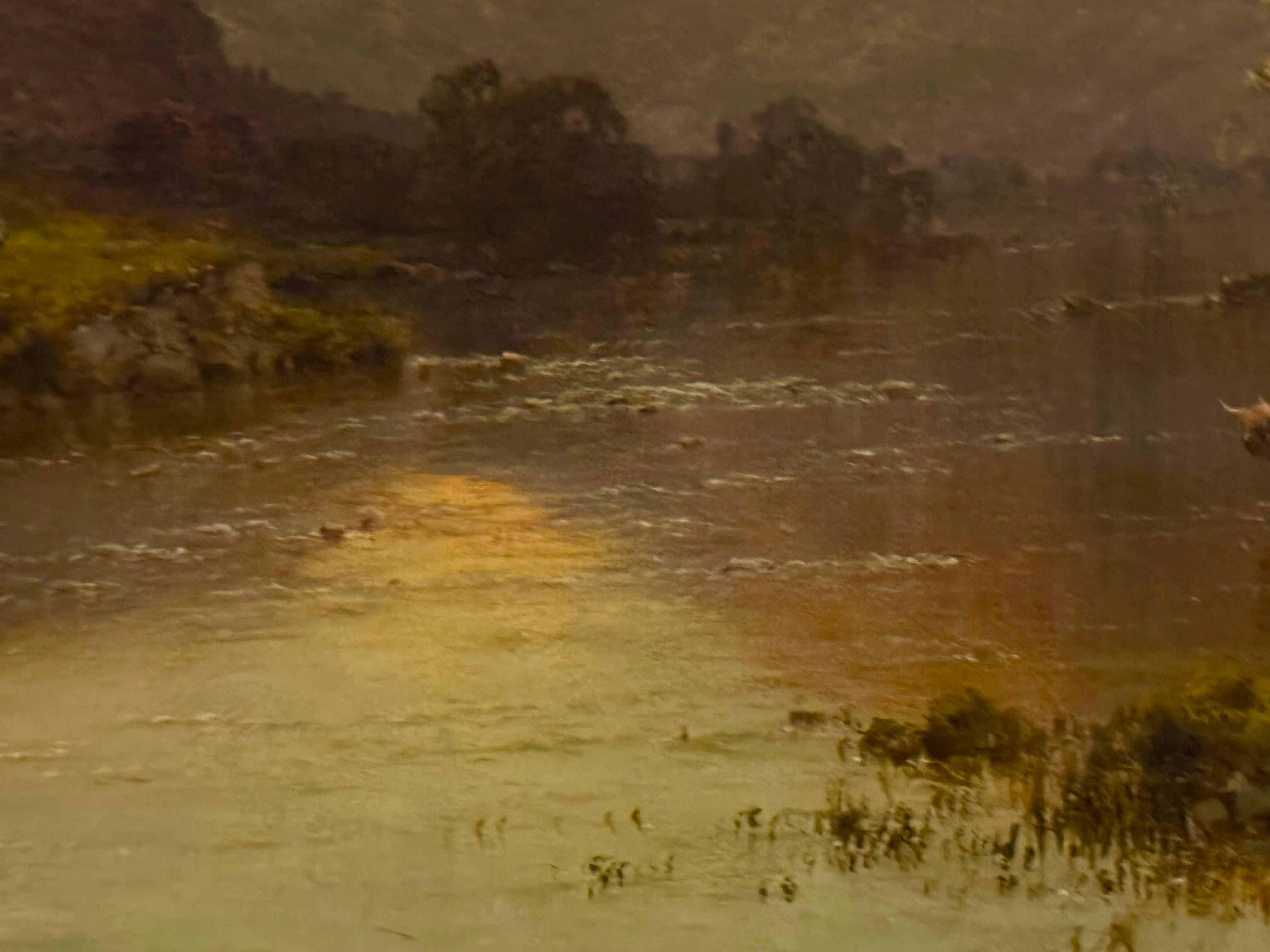 Alfred de Breanski Sr. es uno de los mejores artistas plein art de las Tierras Altas escocesas. Famoso por captar la luz fugaz del atardecer y el amanecer, de Breanski domina capas y capas de pintura al óleo para crear la luz resplandeciente y los