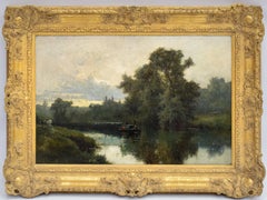Early Morning, Oil paint on canvas,  Alfred de Breanski Jnr., British landscape