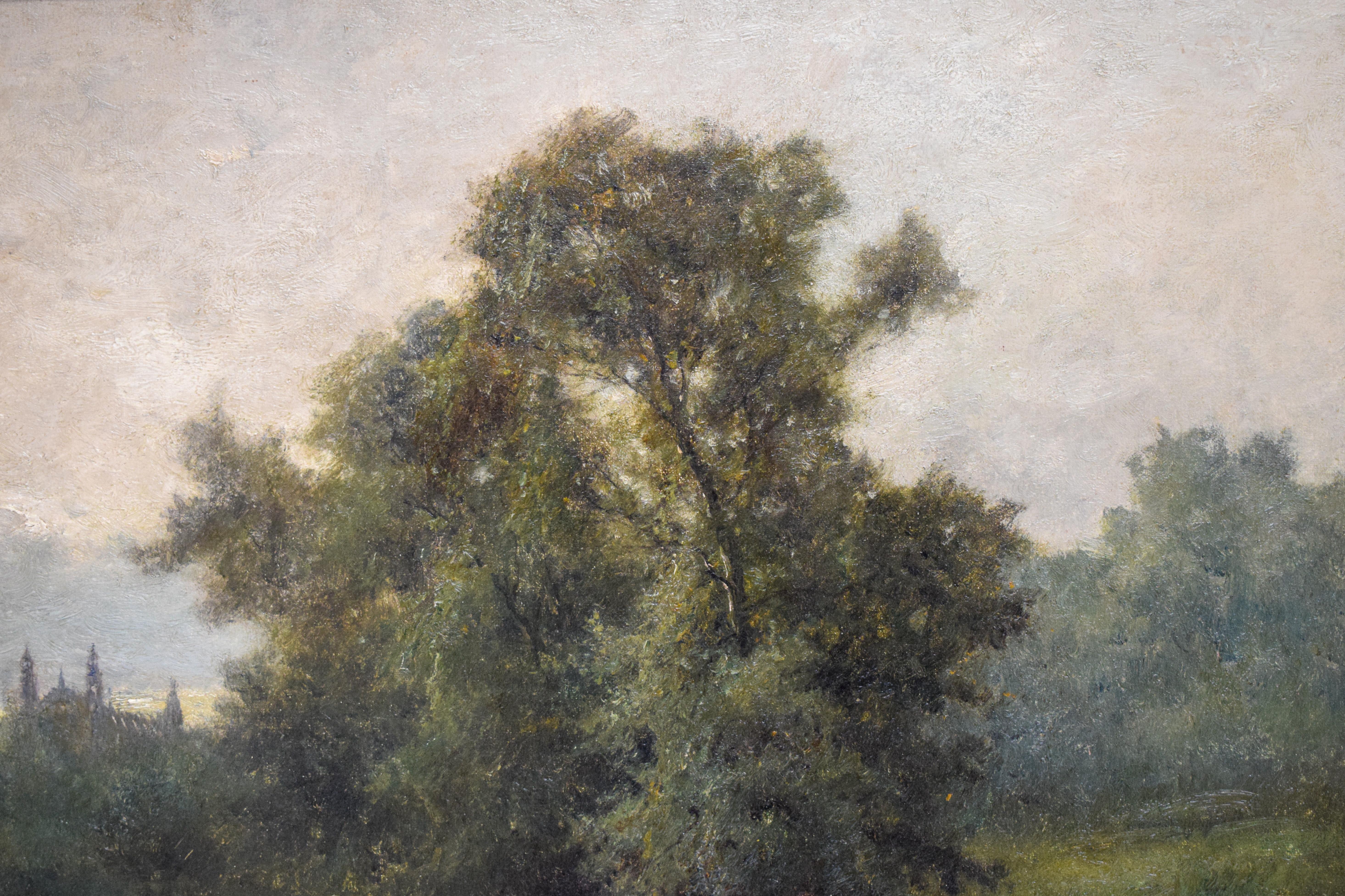 Early Morning, Oil paint on canvas,  Alfred de Breanski Jnr., British landscape For Sale 2