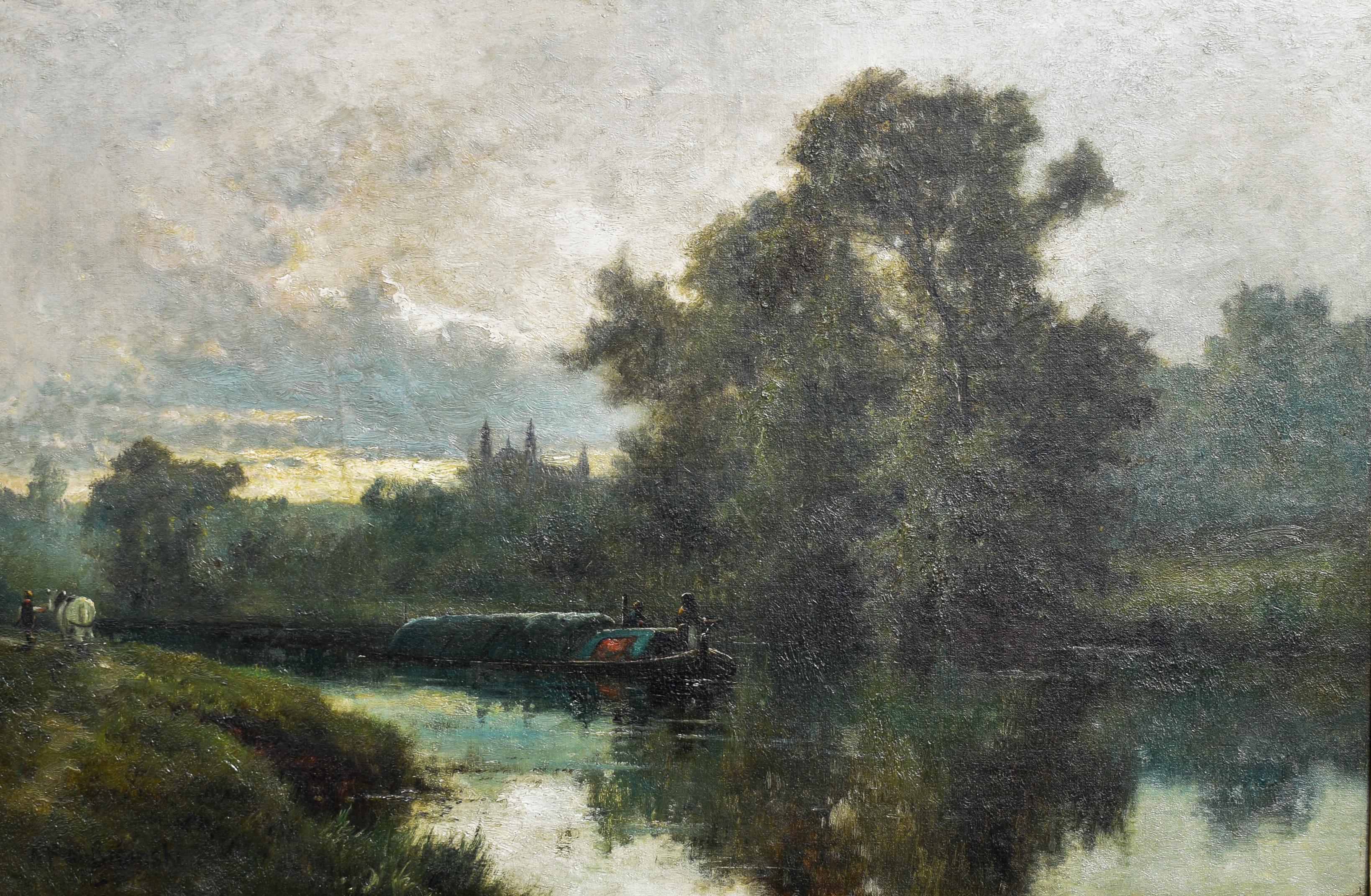 Early Morning, Oil paint on canvas,  Alfred de Breanski Jnr., British landscape For Sale 3