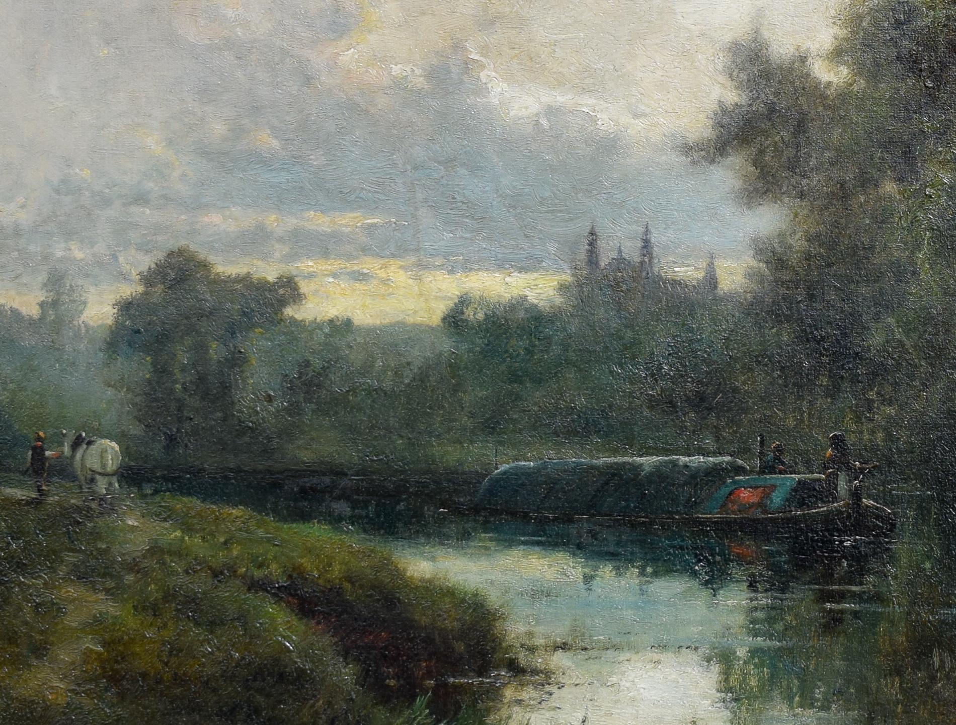 Early Morning, Oil paint on canvas,  Alfred de Breanski Jnr., British landscape For Sale 4