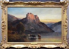 Falcon Craig, Derwentshire - Large 19th Century Landscape Oil Painting