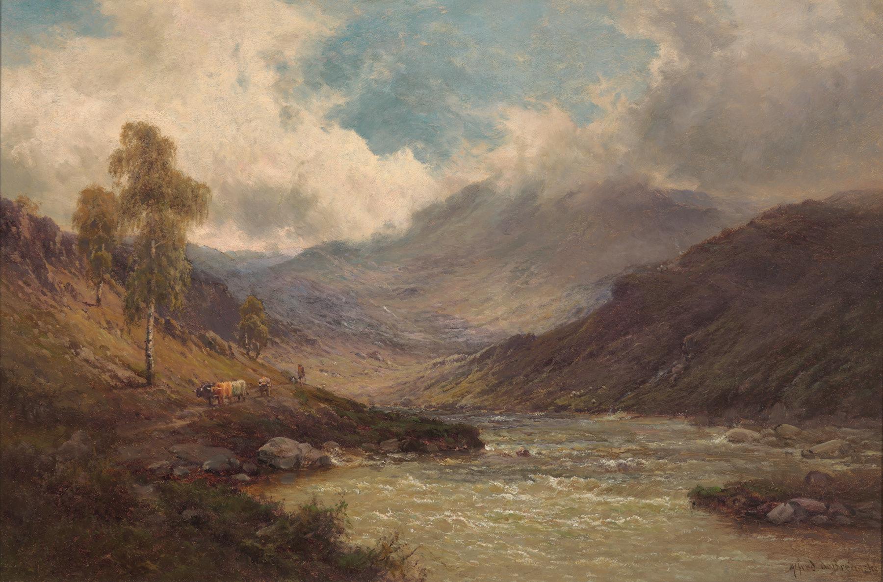 Alfred de Breanski Sr. Landscape Painting - Glen Shiel - Scottish Oil painting by Alfred De Breanski Snr
