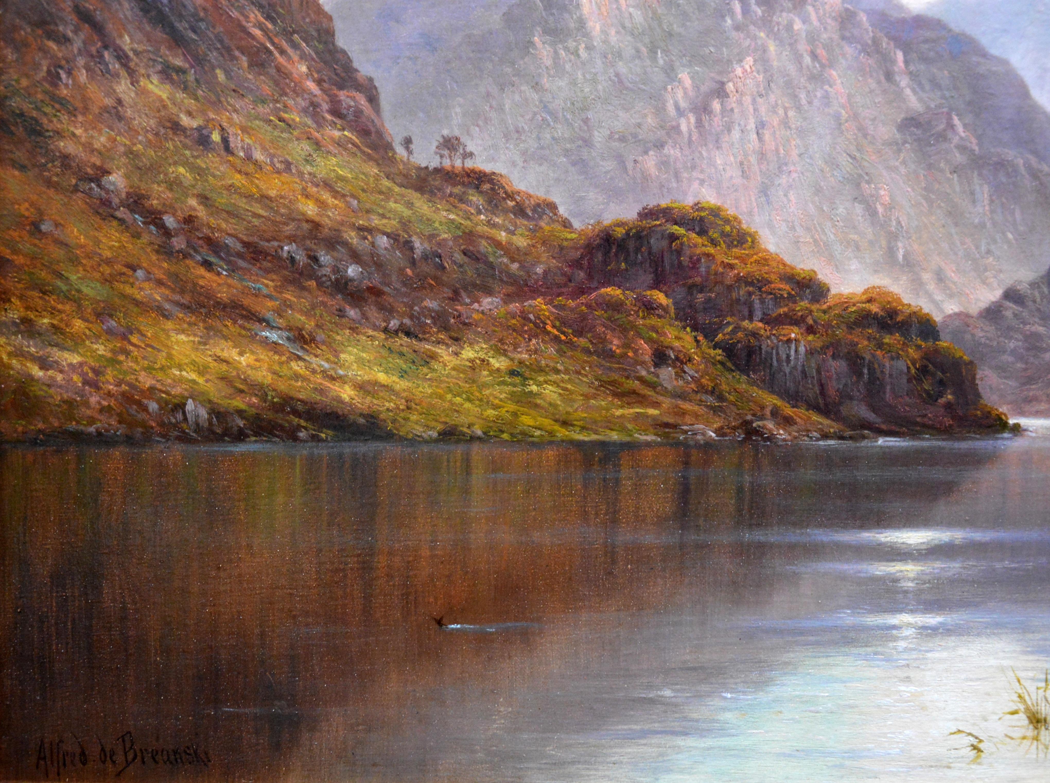 Loch Lomond - Very Large 19th Century Scottish Highlands Landscape Oil Painting  4
