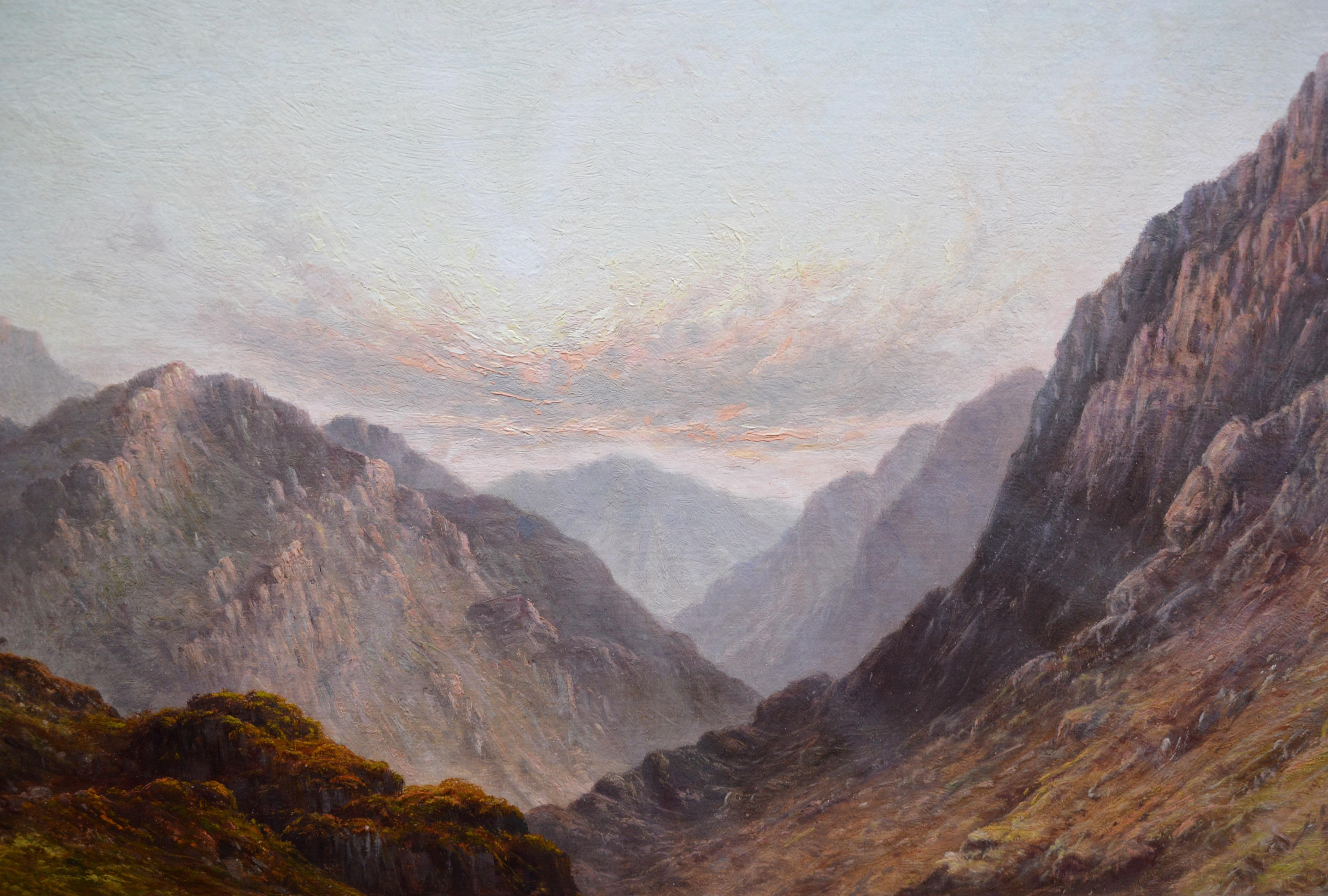 Loch Lomond - Très grande peinture à l'huile du 19ème siècle sur les paysages des Highlands écossais 3