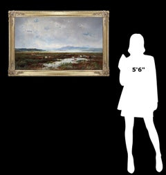 Morecambe Bay - Grande peinture à l'huile du 19e siècle Exposition de la Royal Academy 1877