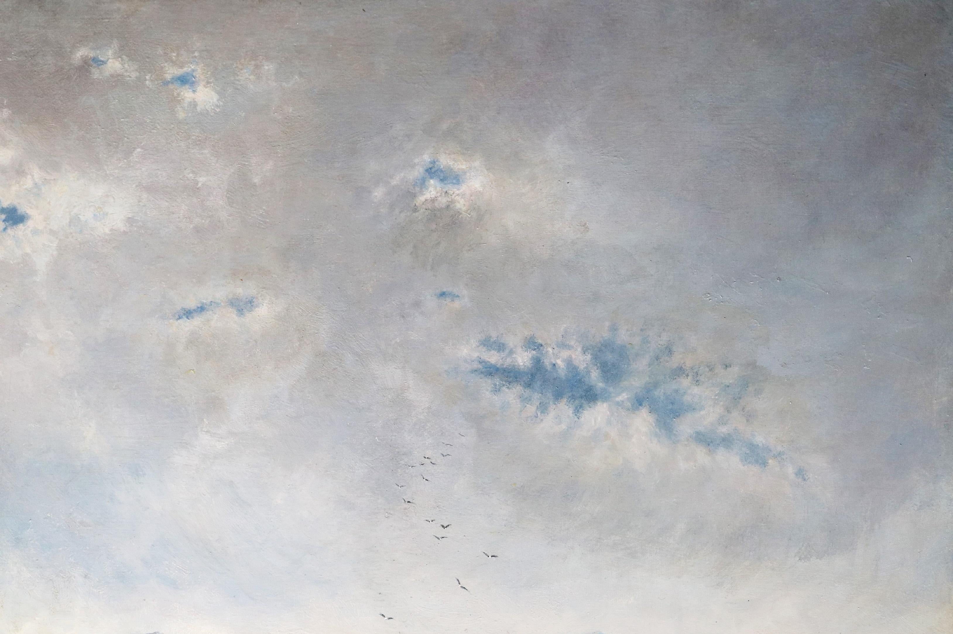 Morecambe Bay - Großes Ölgemälde aus dem 19. Jahrhundert Royal Academy Exhibition 1877 im Angebot 4