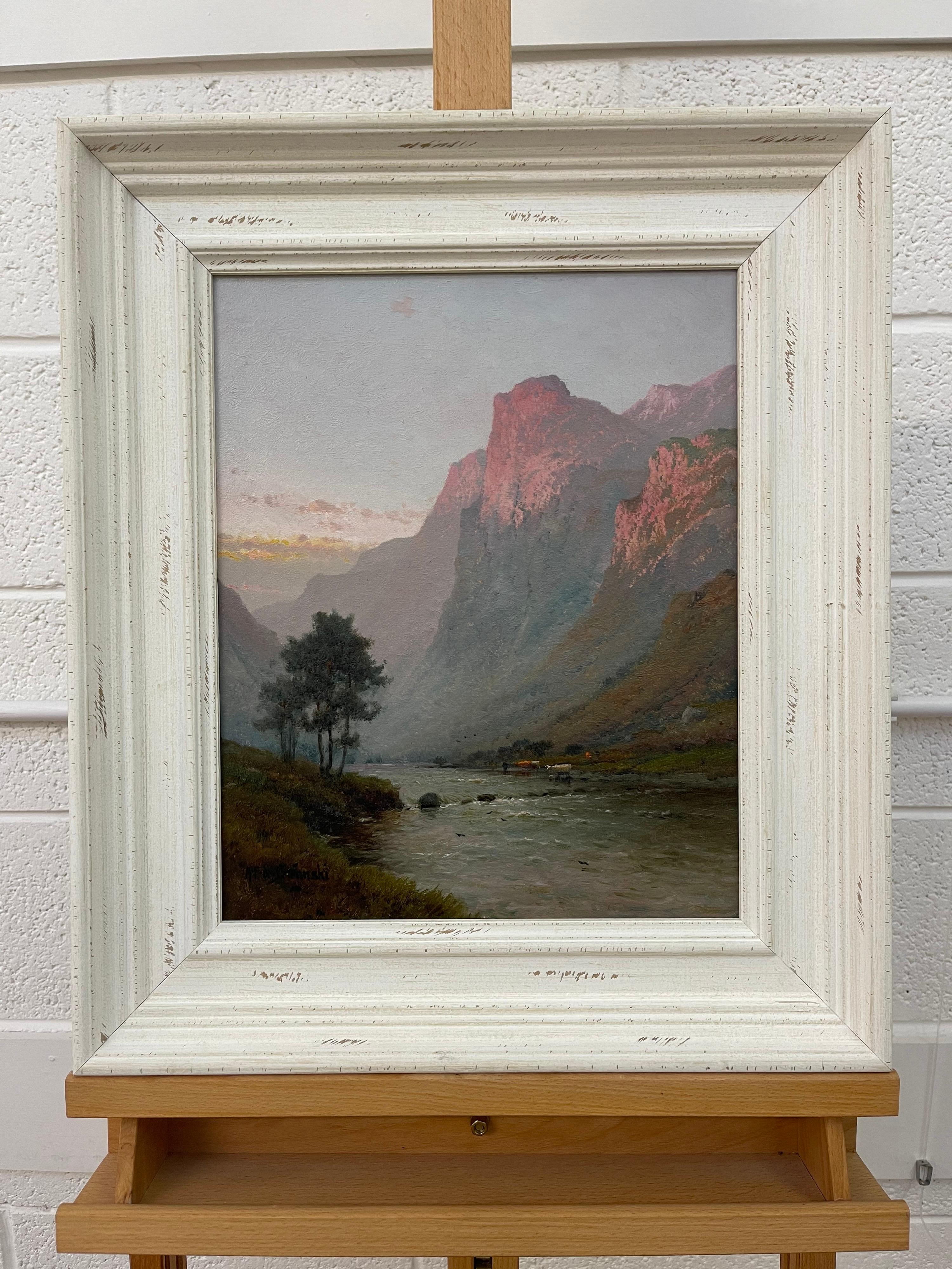 Mountain Landscape Painting of Scottish Highlands by 19th Century British Artist 9