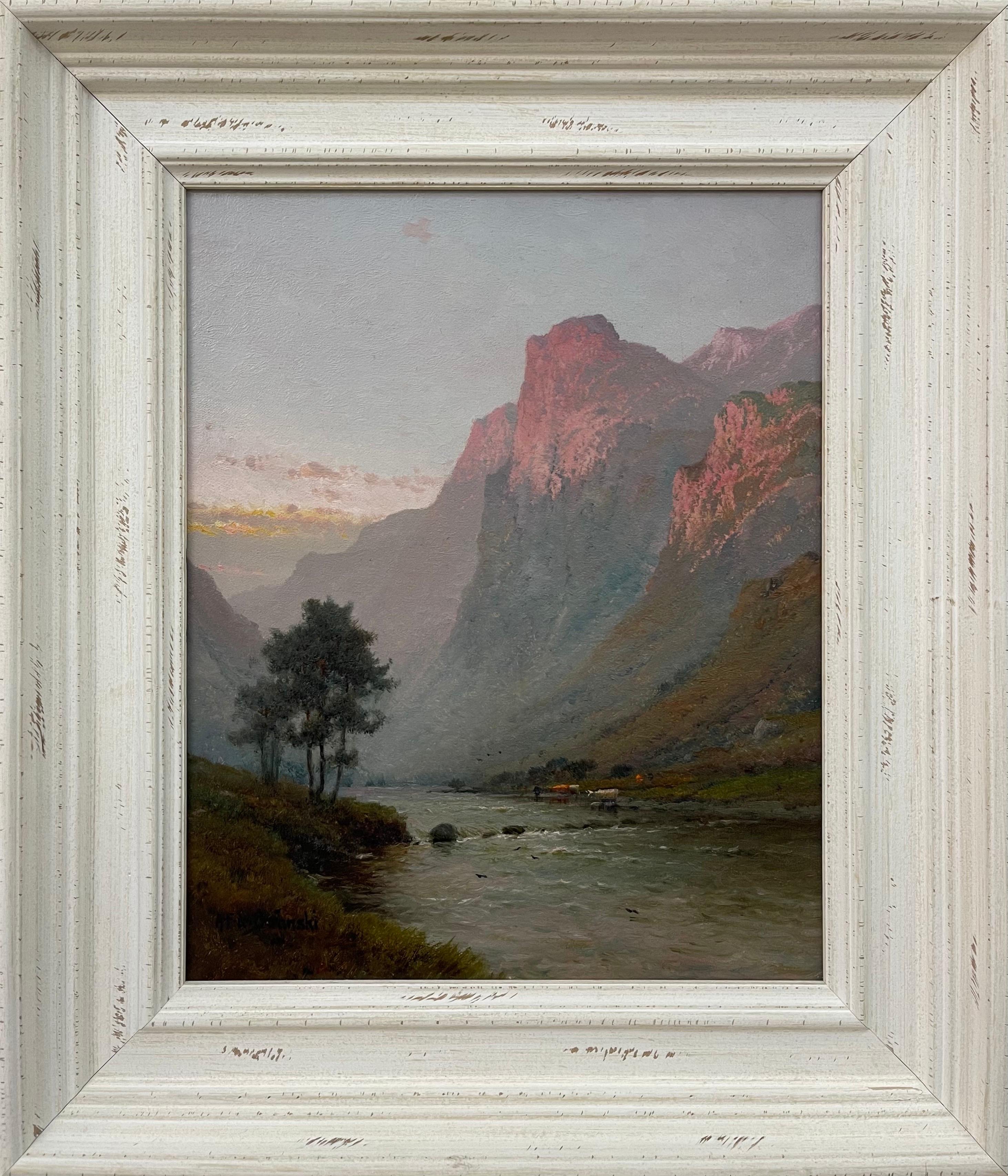 painting of a mountain