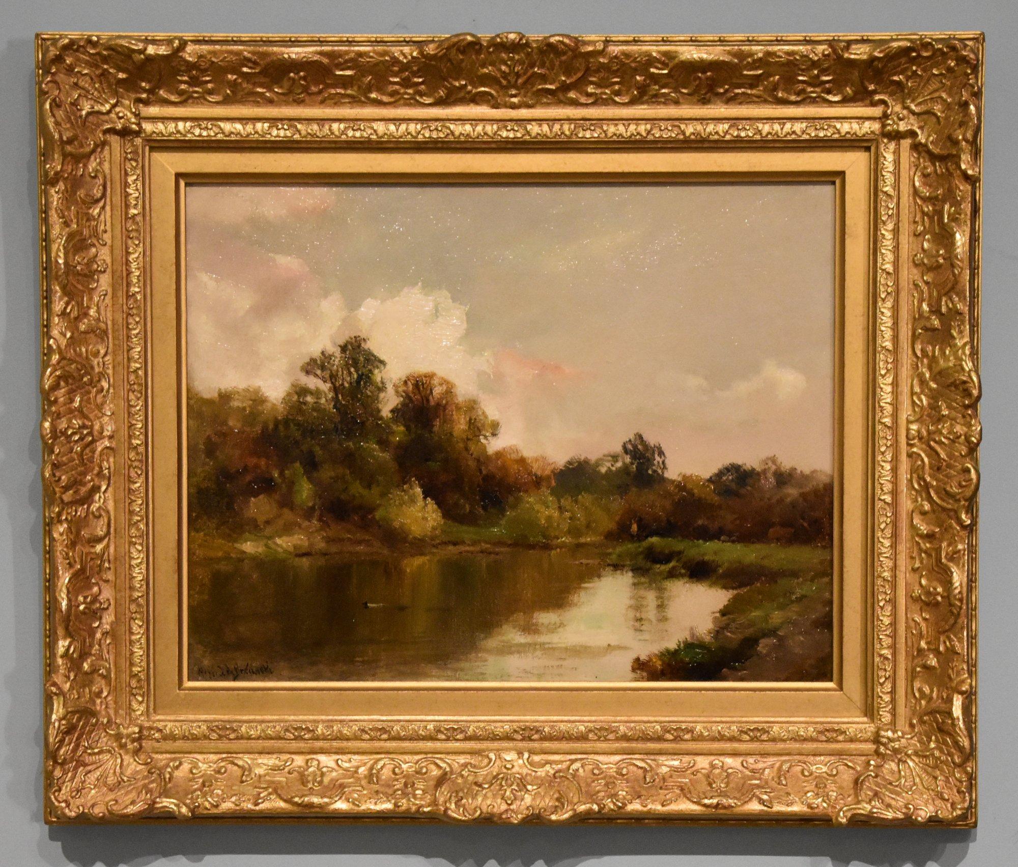 Alfred de Breanski Sr. Landscape Painting - Oil Painting by Alfred De Breanski Senior "The River Medway"  