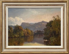 River Landscape Painting of Scottish Highlands by 19th Century British Artist