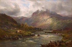 Schottisches Landschaftsgemälde des 19. Jahrhunderts The Highlands Alfred de Breanski Snr