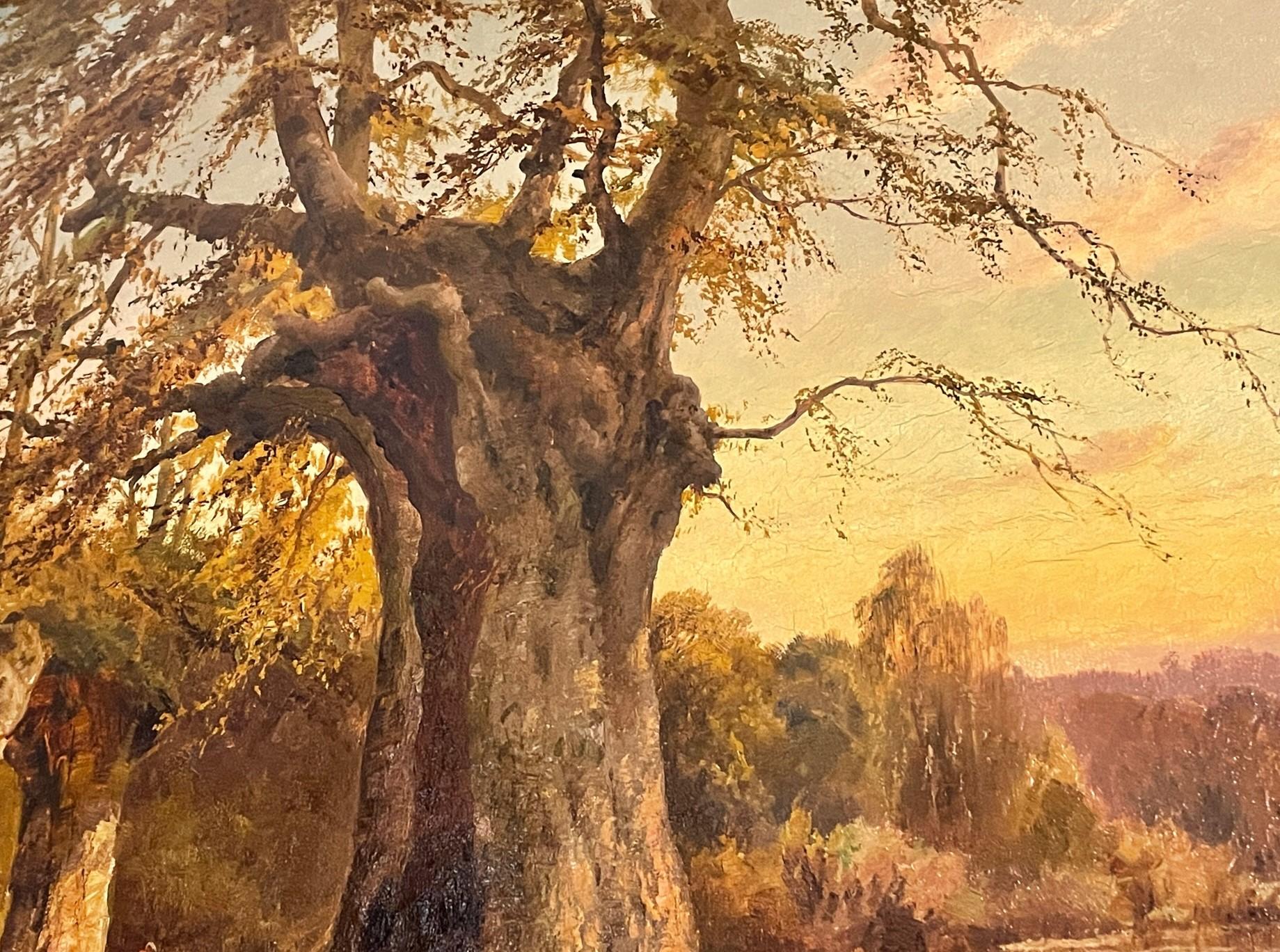 Hohl Beeches in Burnham (Braun), Landscape Painting, von Alfred de Breanski Sr.