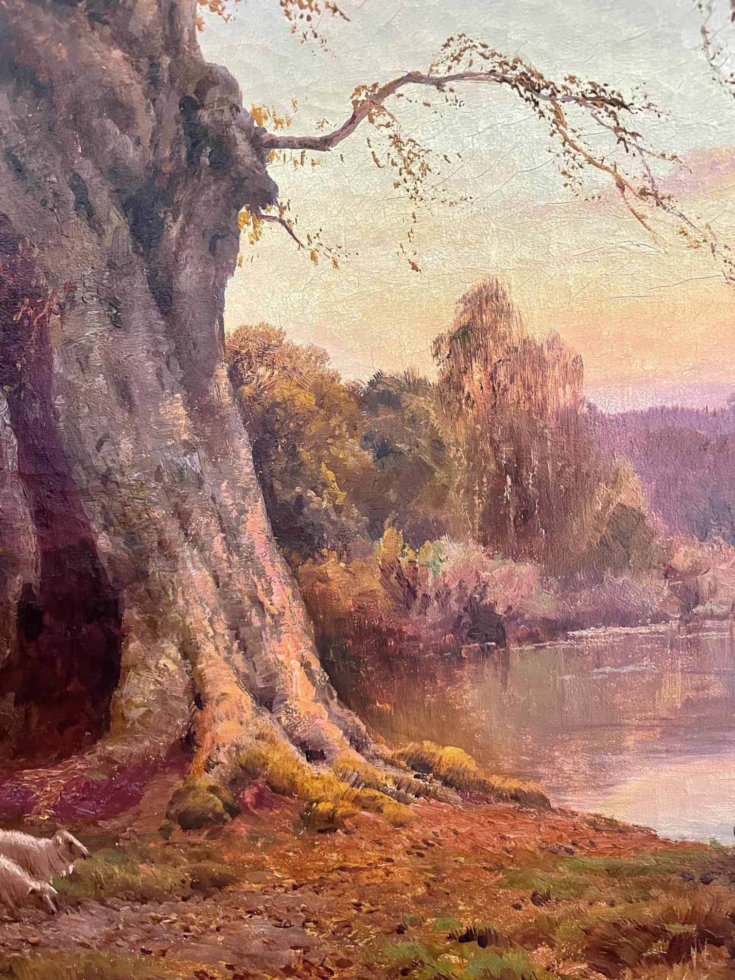 The Hollow Beeches at Burnham - Naturalistic Painting by Alfred de Breanski Sr.