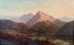 Antique Triptych: Three Highland Mountain and River Views, 1871