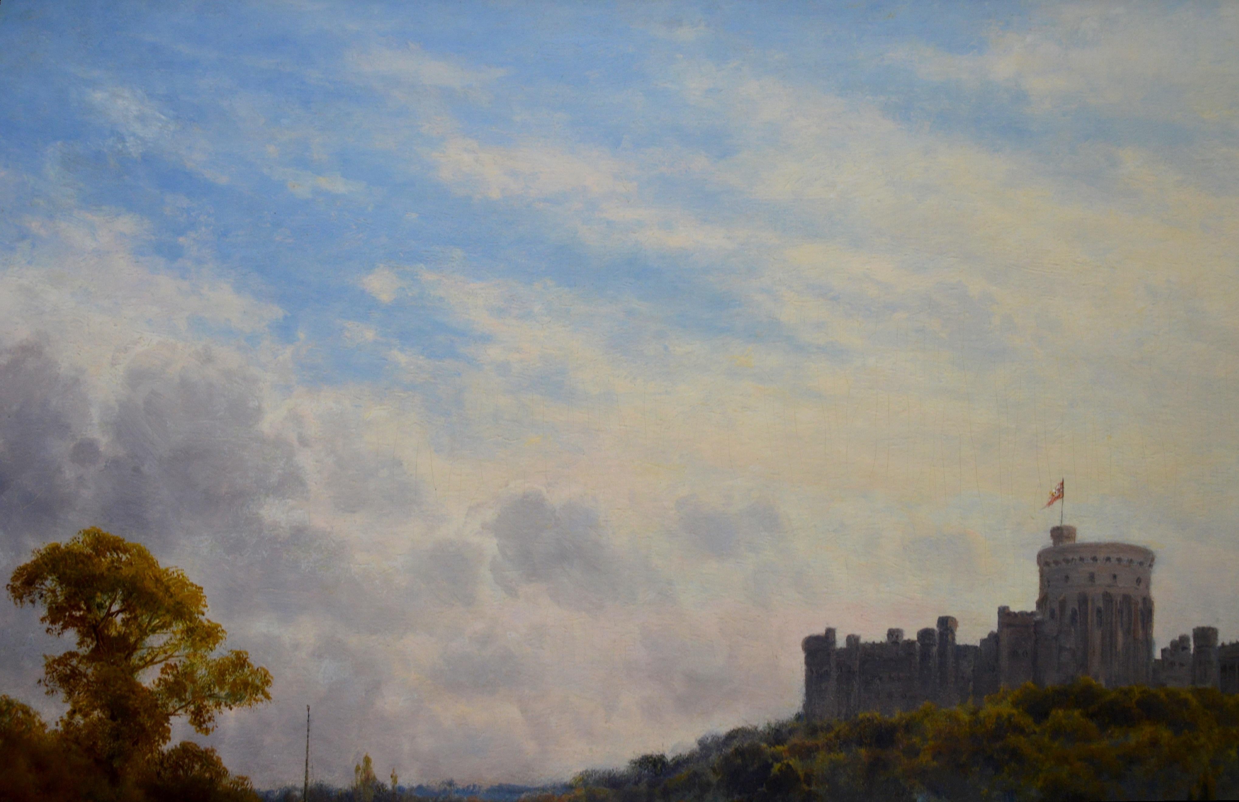 Windsor Castle from the Thames - 19th Century Victorian River Landscape Breanski 2