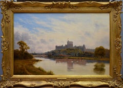 Windsor Castle from the Thames - 19th Century Victorian River Landscape Breanski