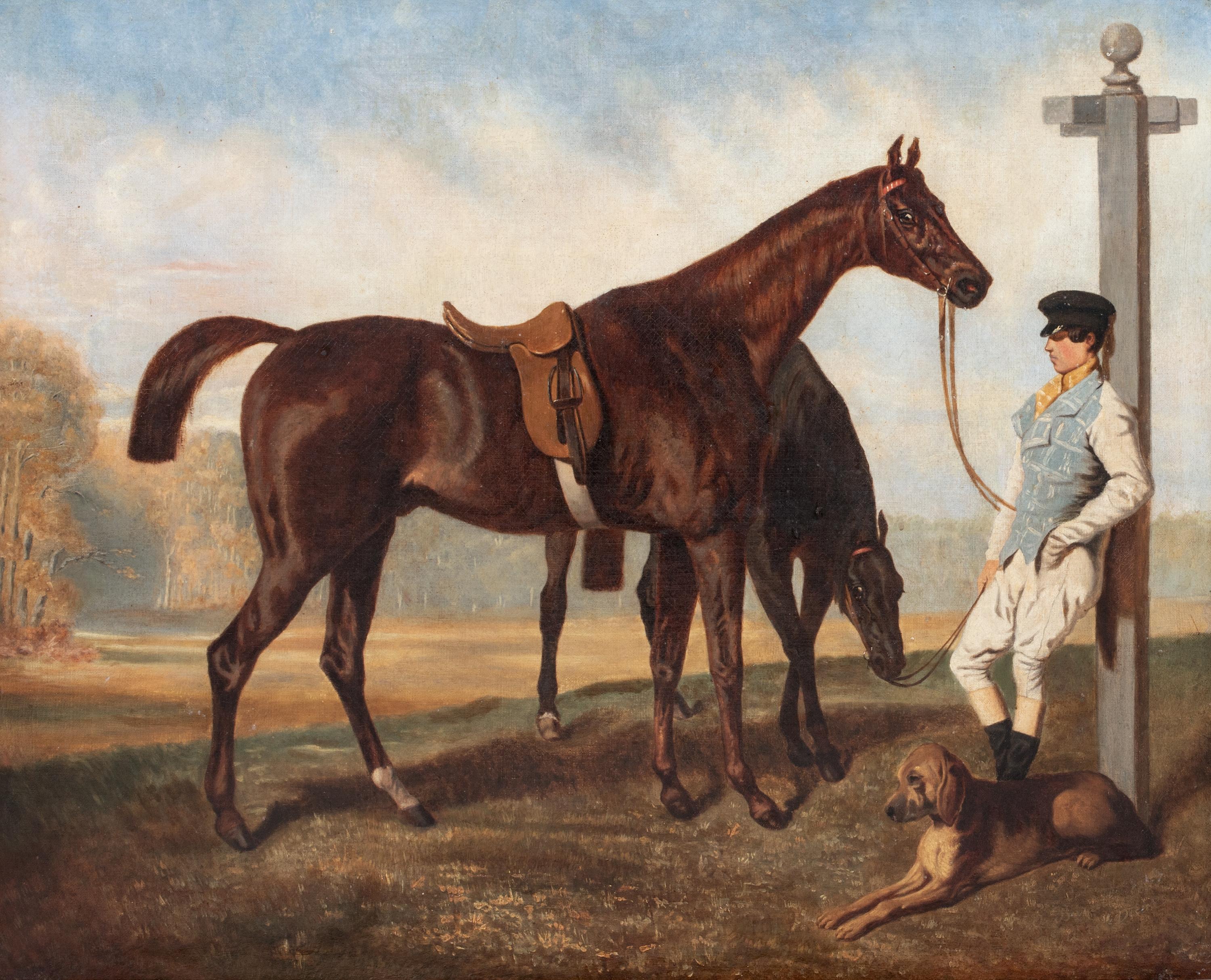 Le Lad Blanc et ses Chevaux, 19th Century

by ALFRED DE DREUX (1810-1860) to $950,000

Large 19th Century portrait of a young groom and horses by a signpost, oil on canvas by Alfred De Dreux. Excellent quality and. condition example of the French