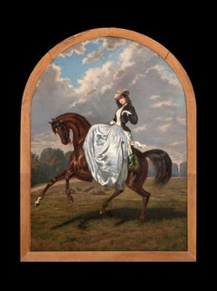 PORTRAIT OF A LADY RIDING SIDESADDLE, 19TH CENTURY ALFRED DE DREUX (1810-1860)