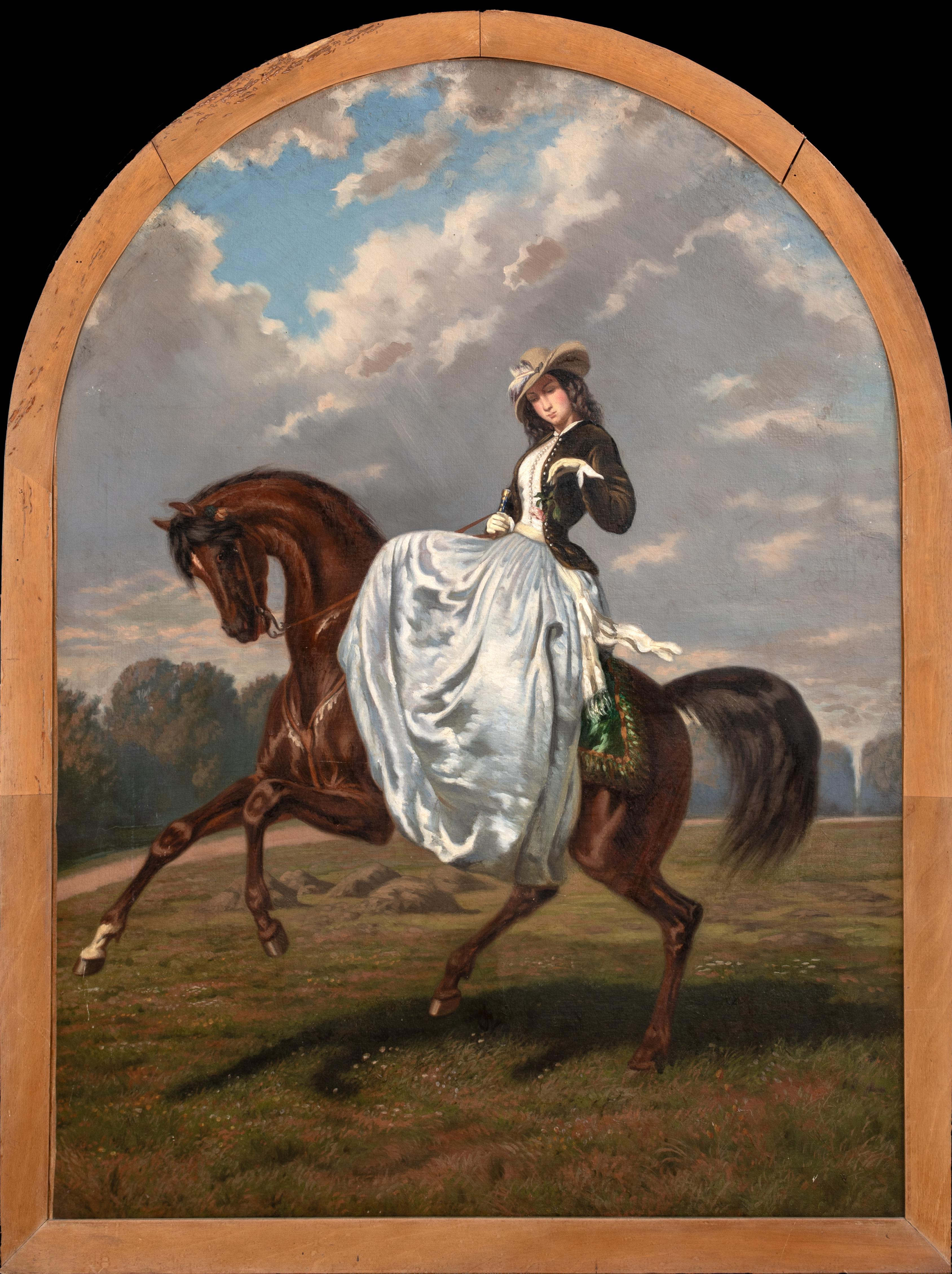 PORTRAIT OF A LADY RIDING SIDESADDLE, 19TH CENTURY ALFRED DE DREUX (1810-1860)
