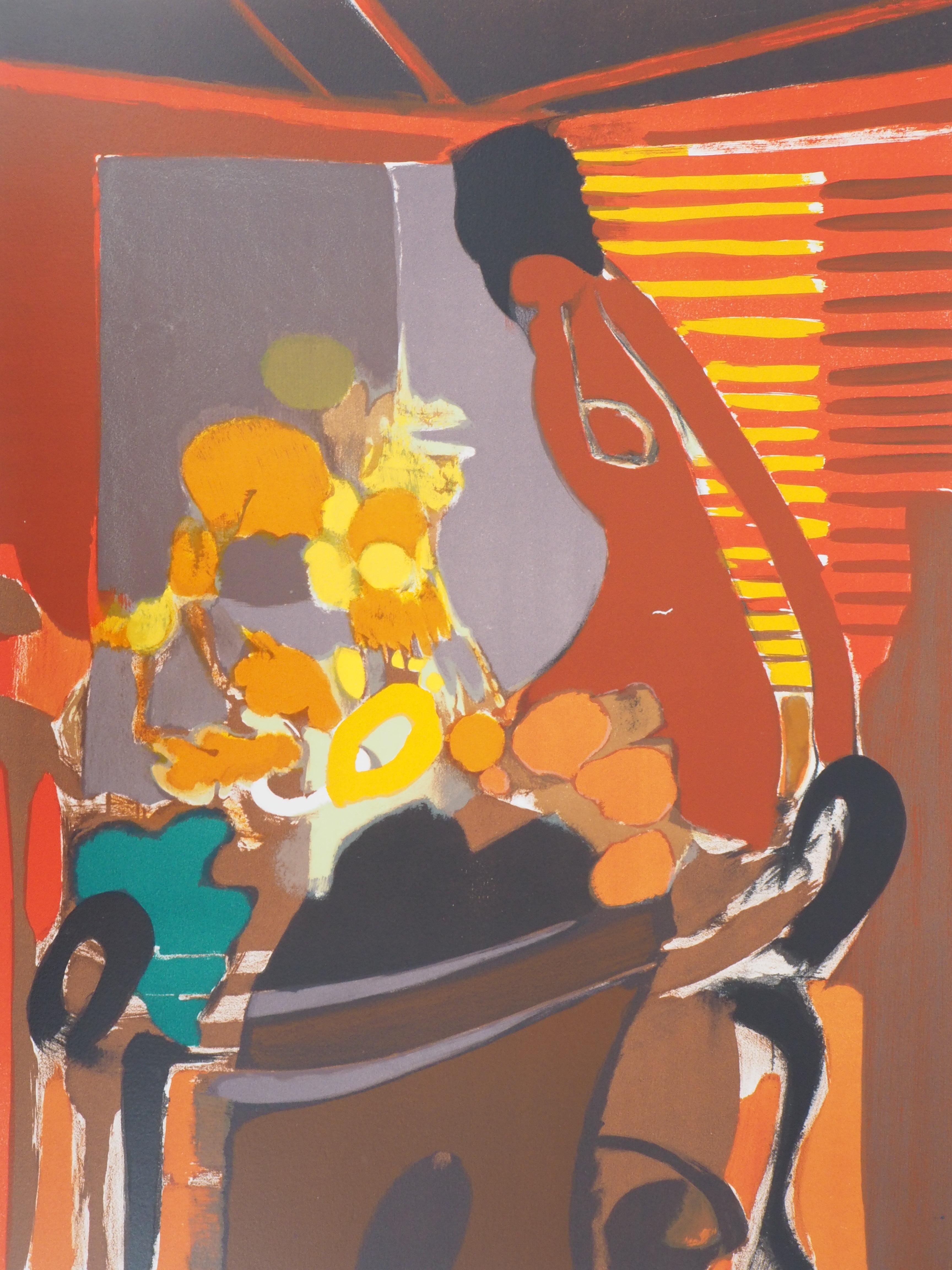 Model : Sweet Day at Home - Original Lithograph Handsigned and N° (Mourlot) - Post-Impressionist Print by Alfred Defossez