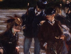 Ölgemälde mit Figuren aus dem 19. Jahrhundert im Jardin du Luxembourg, Paris