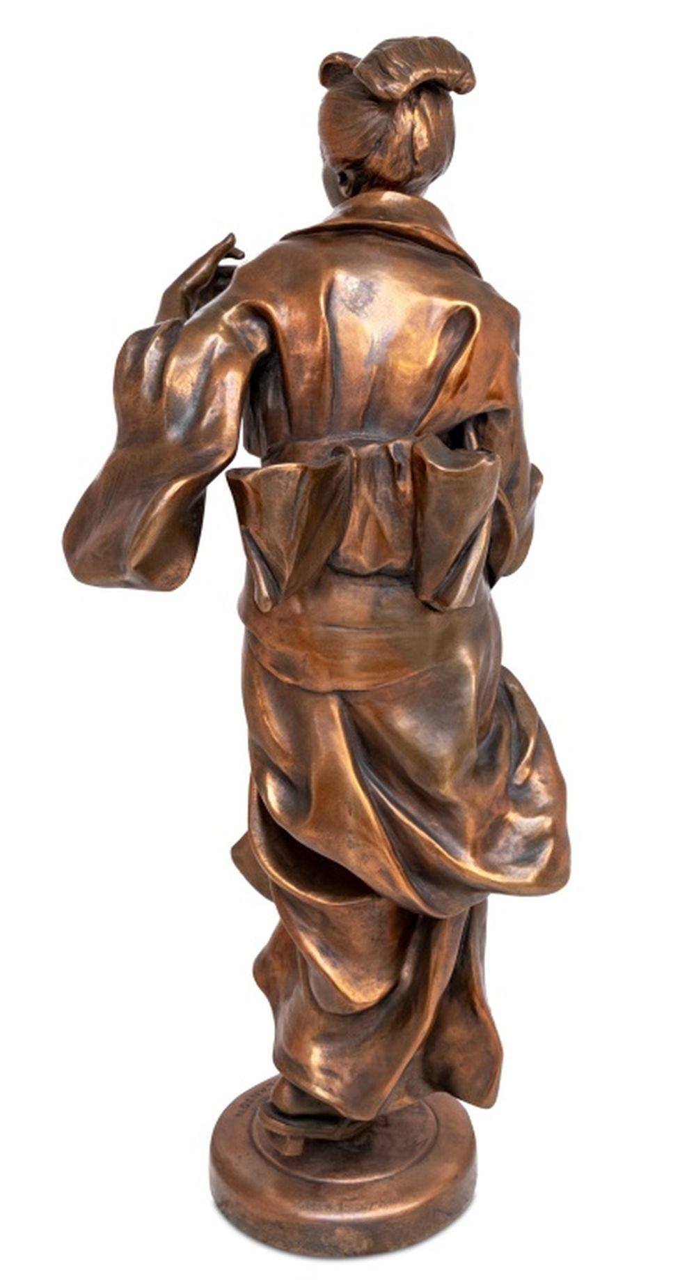 Alfred Desire Lanson (français, 1851-1898) Sculpture en bronze patiné 