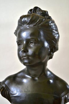 Antique The Age of Innocence - New Sculpture bronze bust by Alfred Drury