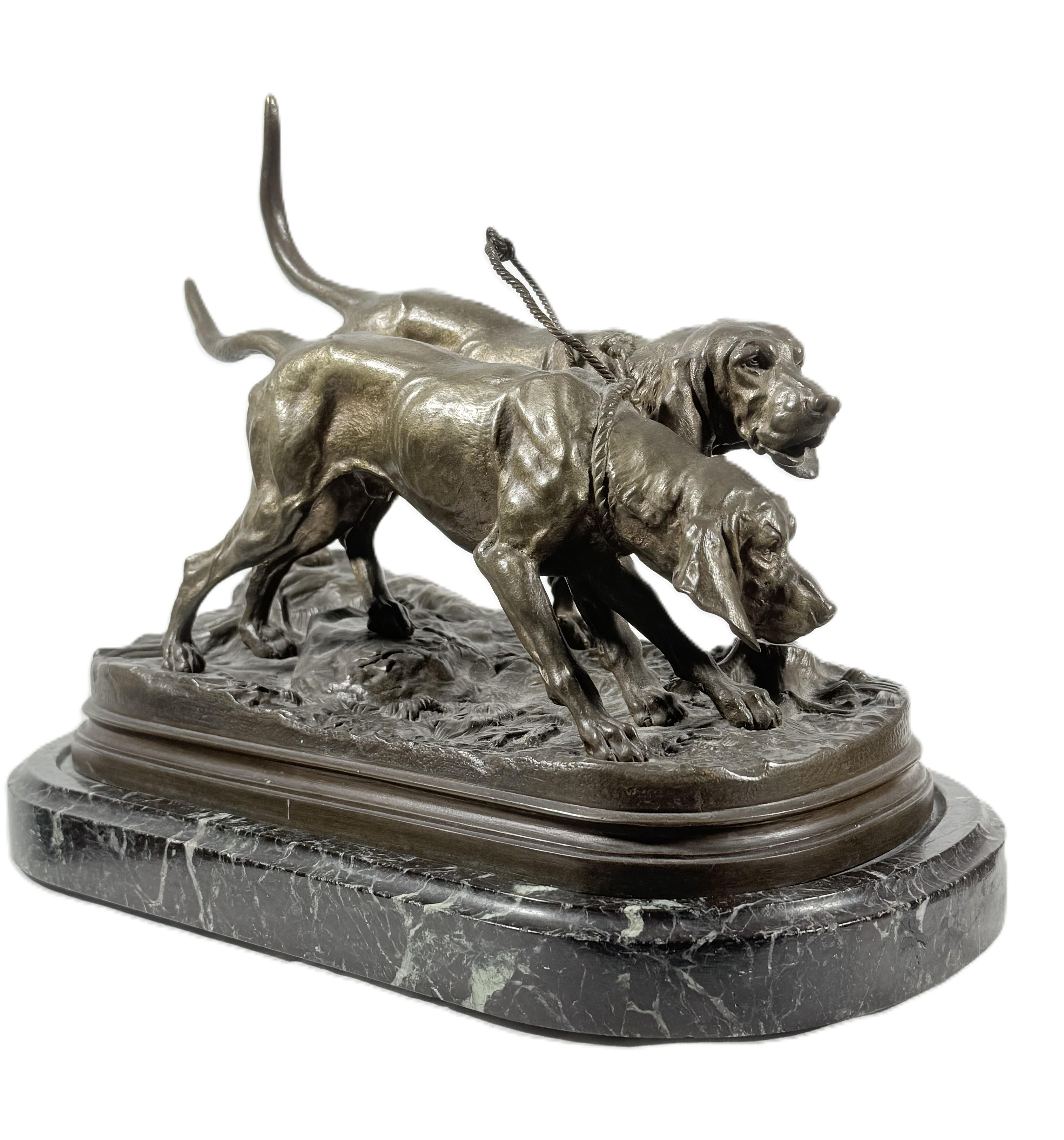 Alfred Dubucand (1828-1894): Two hunting dogs in vendita 1