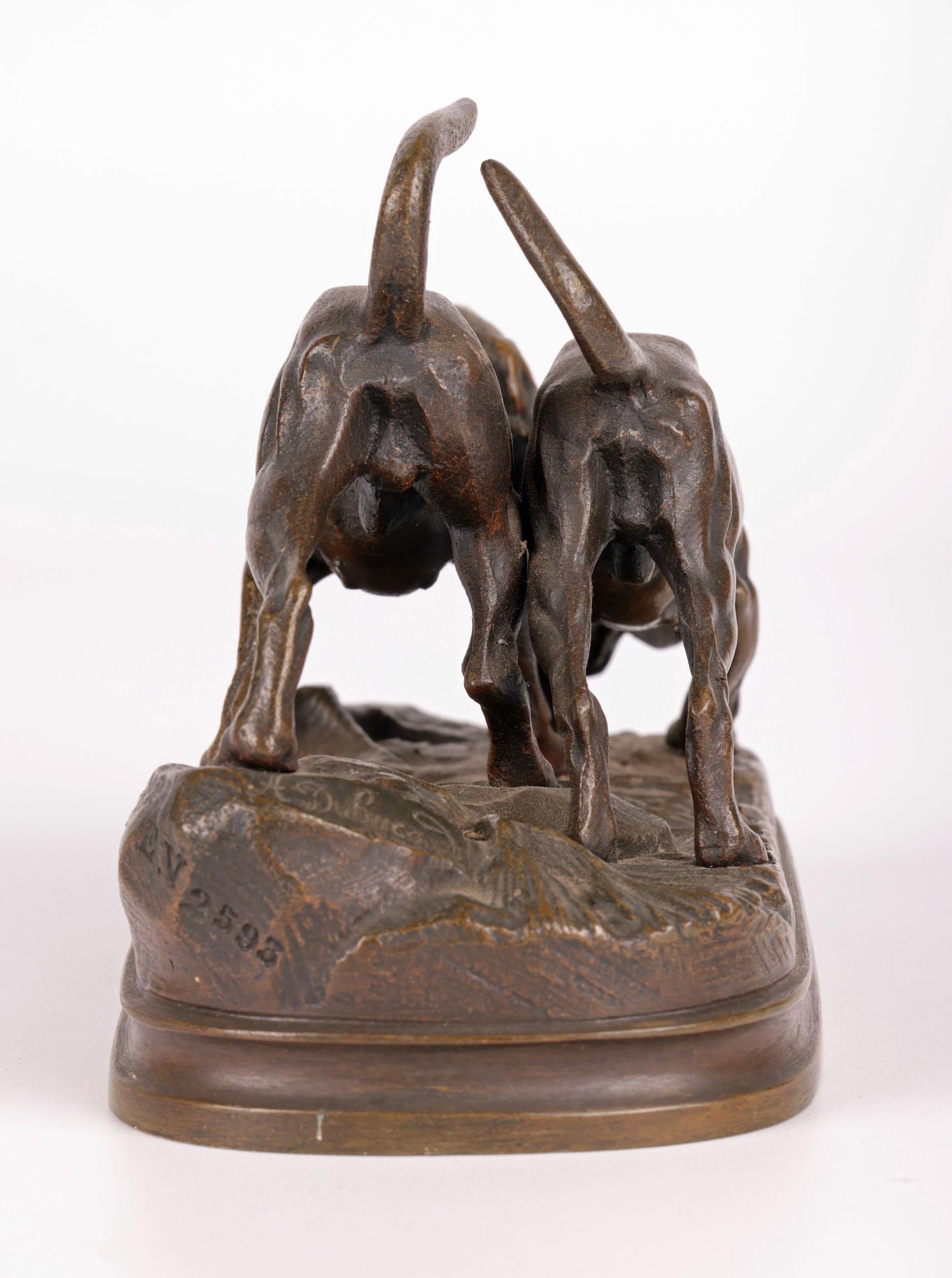 Alfred Dubucand French Bronze Hunting Dog Sculpture For Sale 7