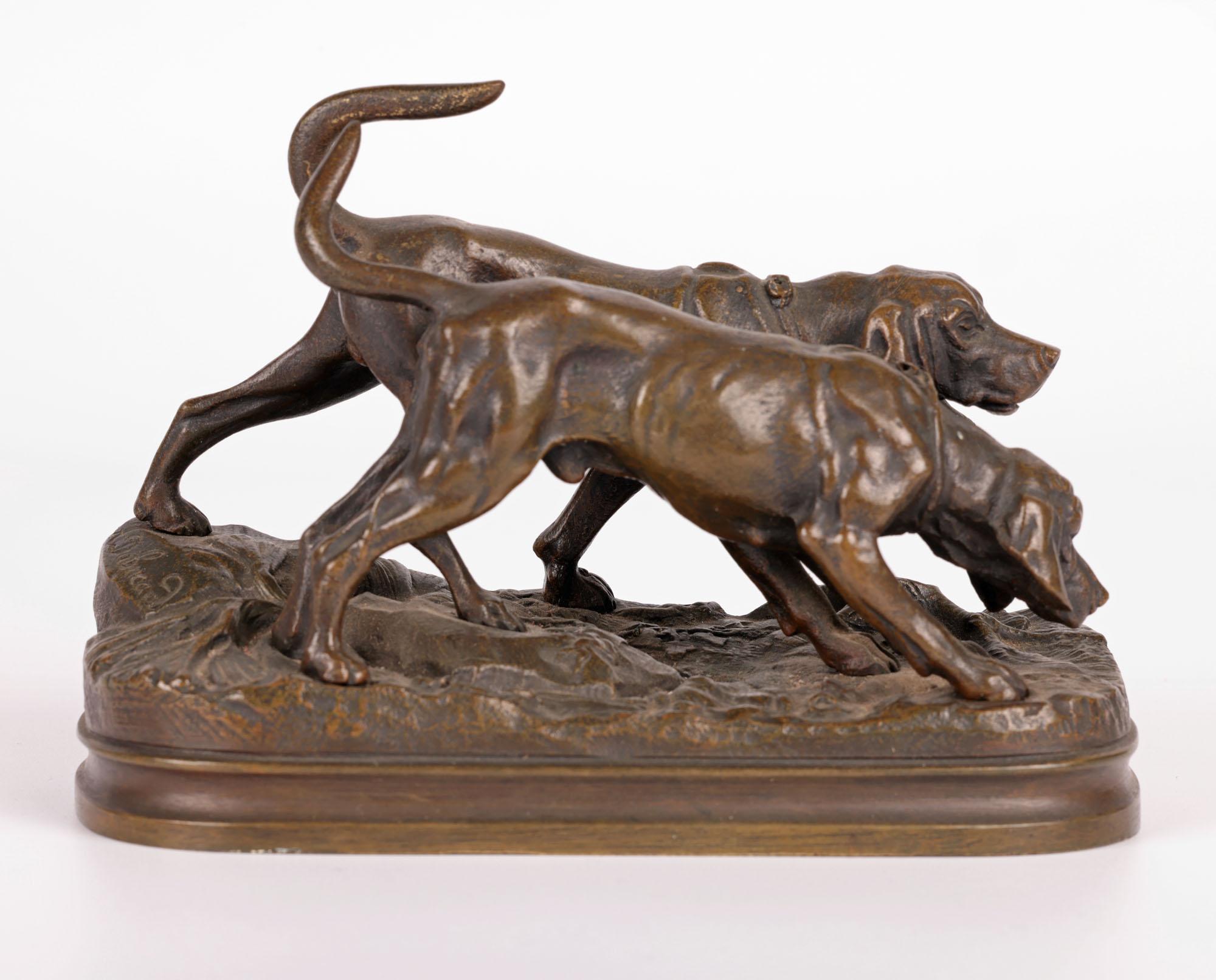 Alfred Dubucand French Bronze Hunting Dog Sculpture For Sale 7