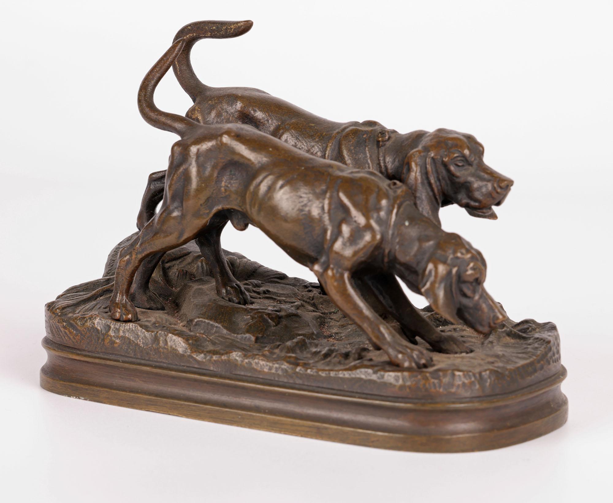 Alfred Dubucand French Bronze Hunting Dog Sculpture For Sale 8
