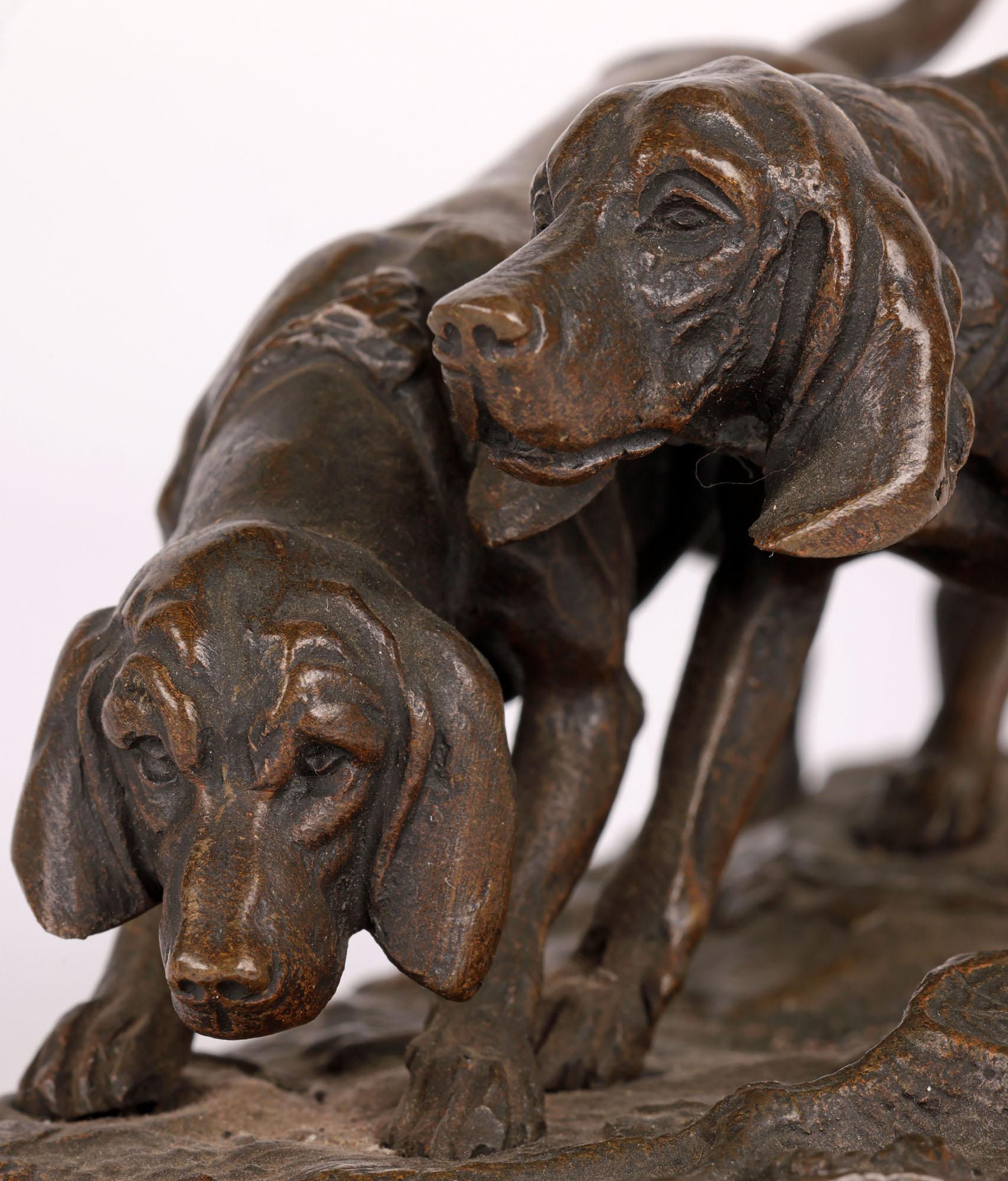 Alfred Dubucand French Bronze Hunting Dog Sculpture For Sale 9