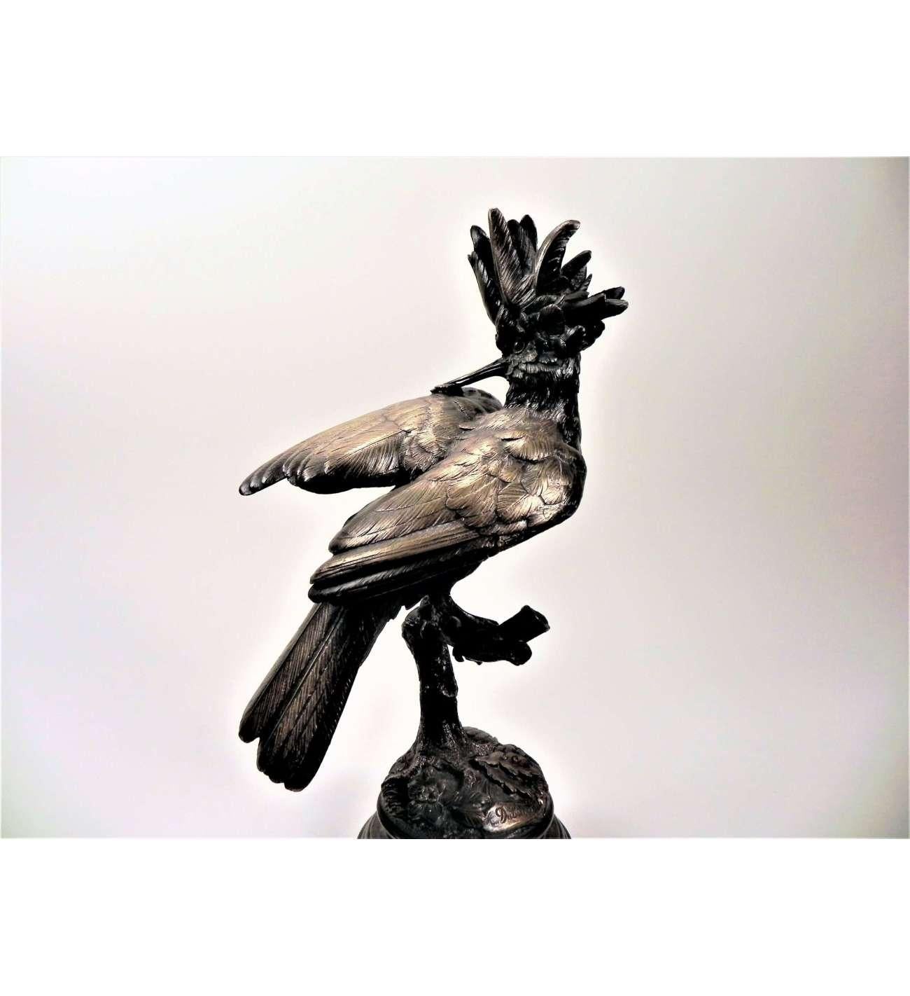 Fonte en bronze, Huppe arrangeant ses plumes par Alfred Dubucand  (1828-1894) en vente 2