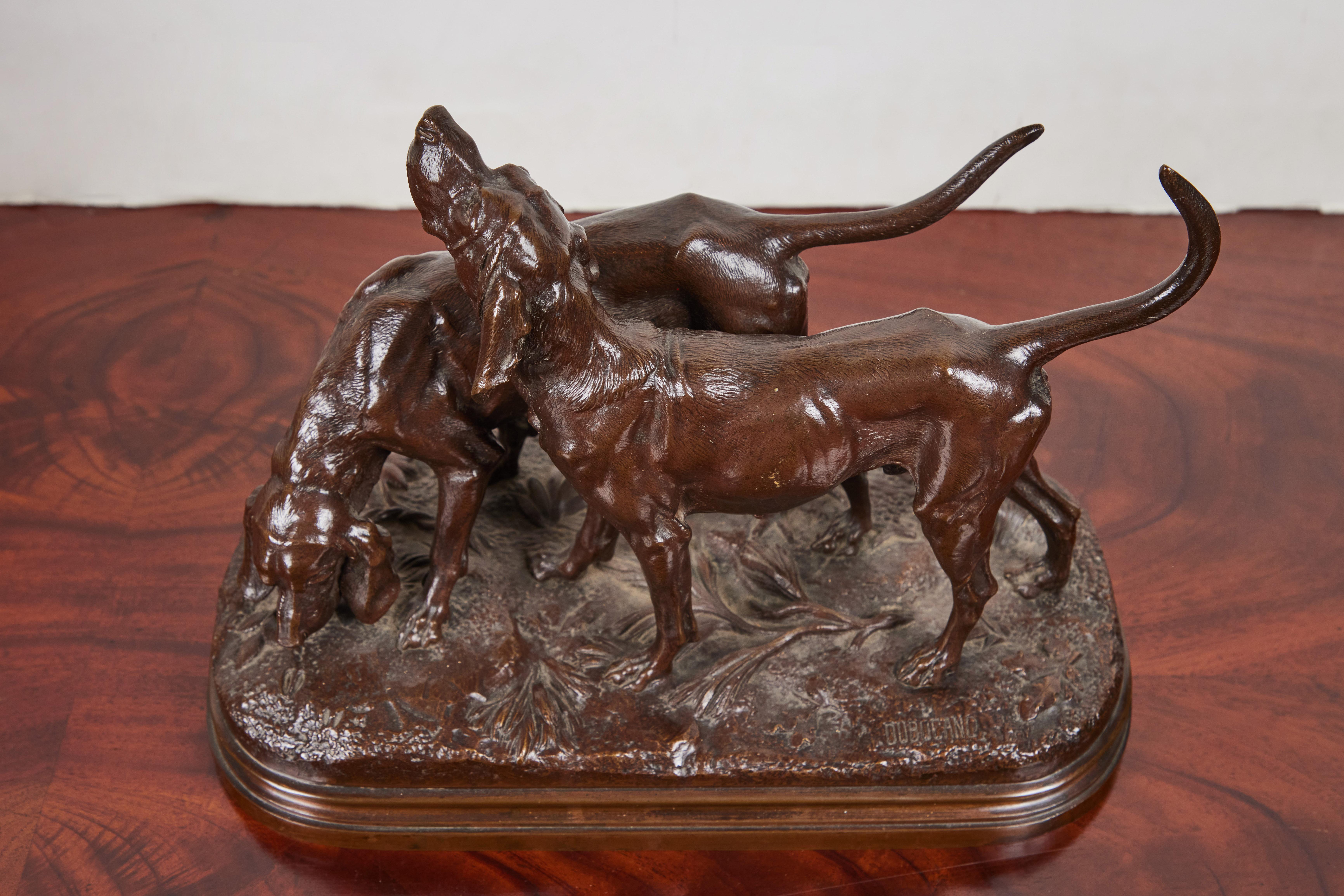 Signed, Bronze Hound Sculpture For Sale 1
