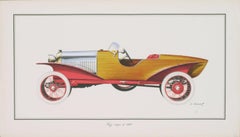 Skiff Acajou 1923 Lithograph Print, French, 1970s, Unframed, Mint