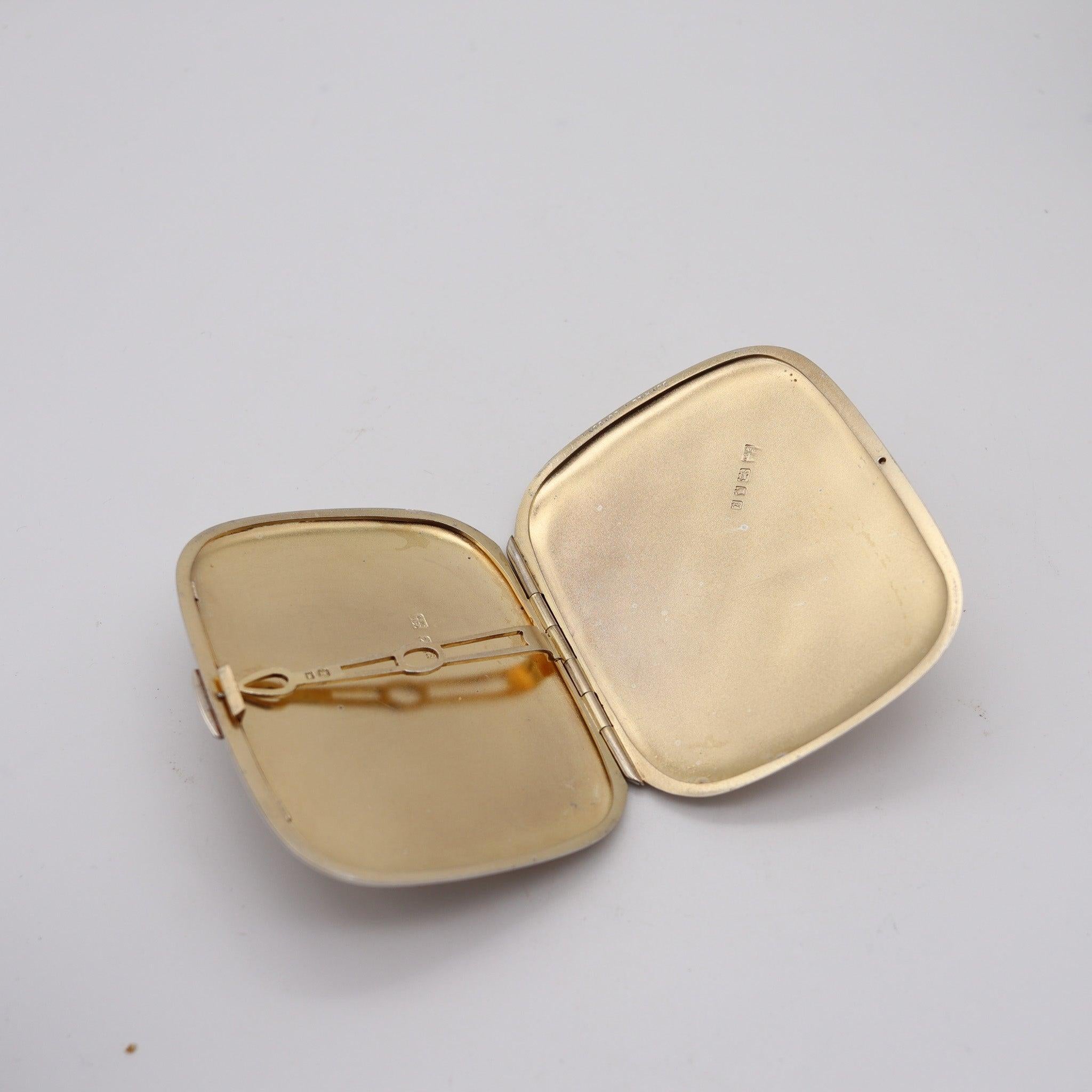 Early 20th Century ALFRED DUNHILL 1921-28 Art Deco Pocket Box In Gold & .925 Sterling Silver For Sale