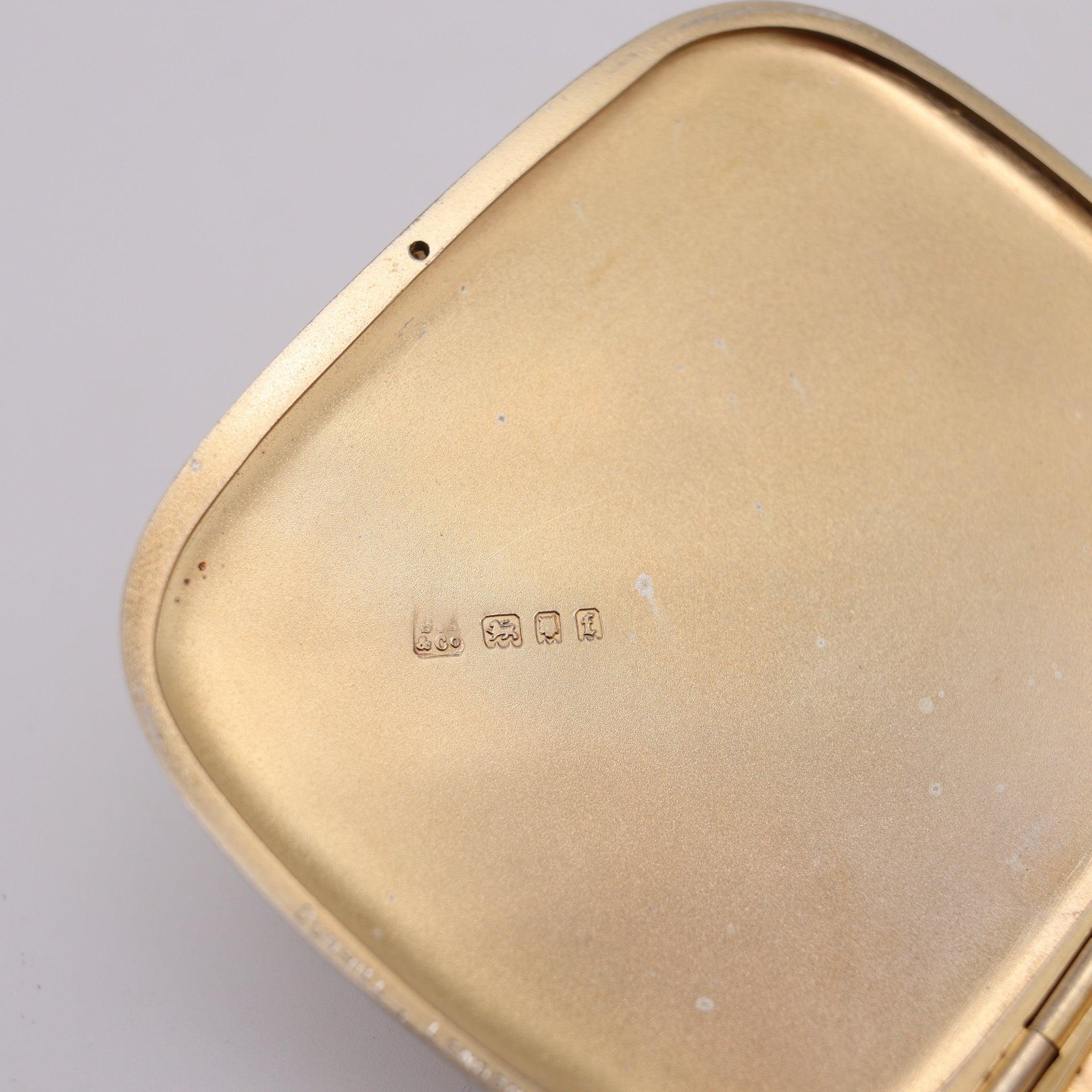 ALFRED DUNHILL 1921-28 Art Deco Pocket Box In Gold & .925 Sterling Silver For Sale 2