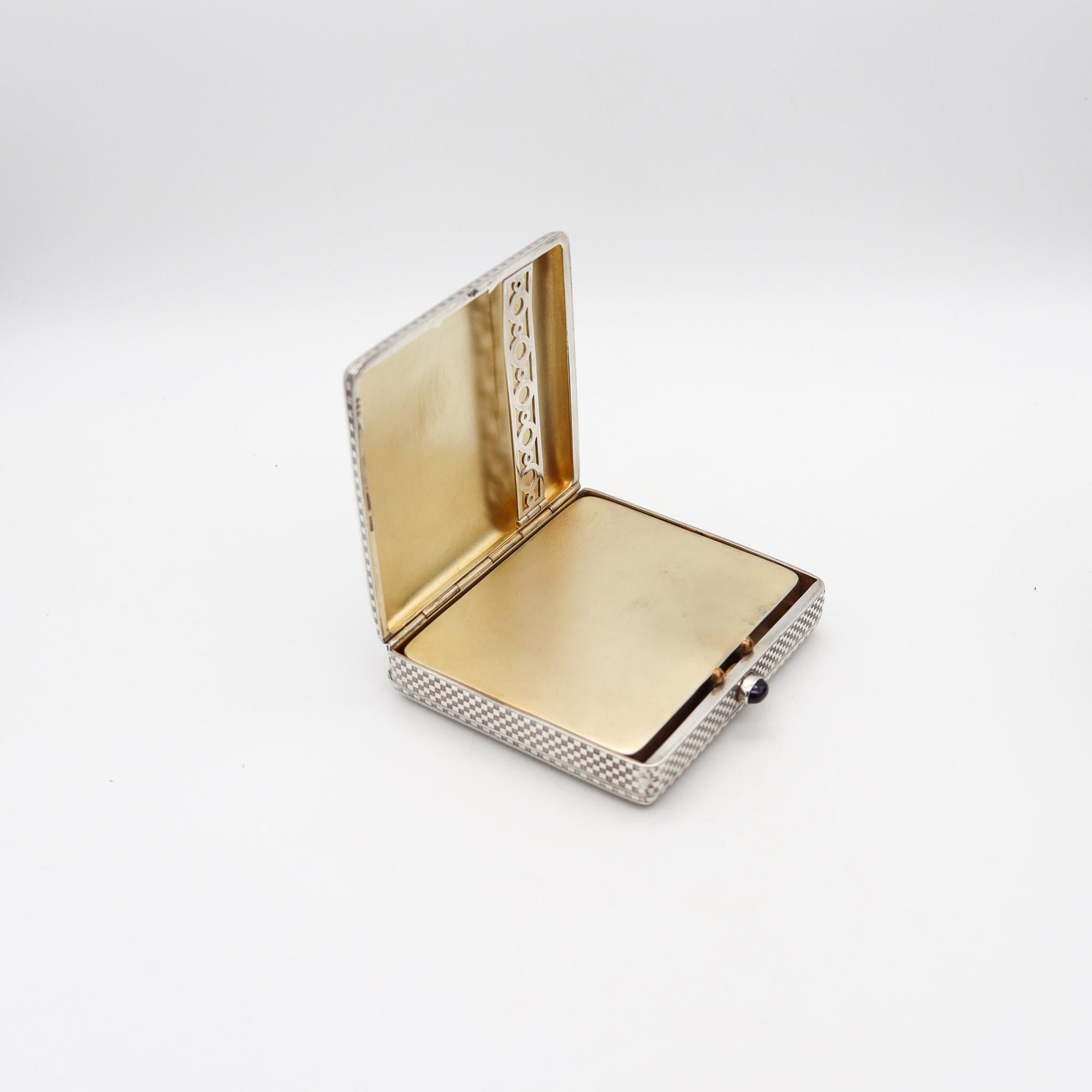 Alfred Dunhill 1928 Art Deco Pocket-Desk Tripled Fold Box In 925 Sterling Silver 10
