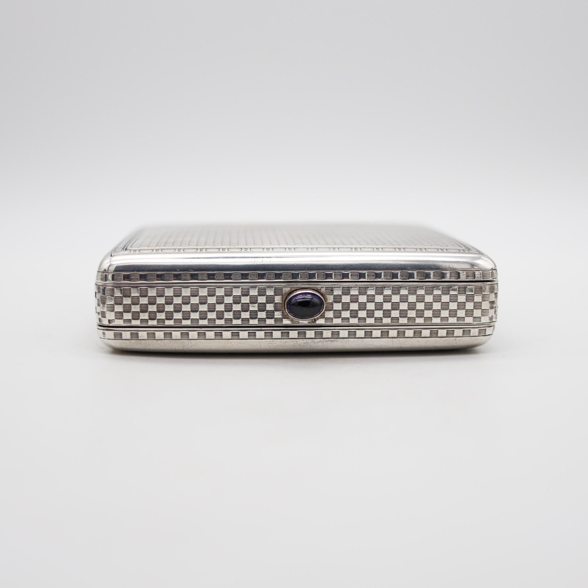 Alfred Dunhill 1928 Art Deco Pocket-Desk Tripled Fold Box In 925 Sterling Silver 2