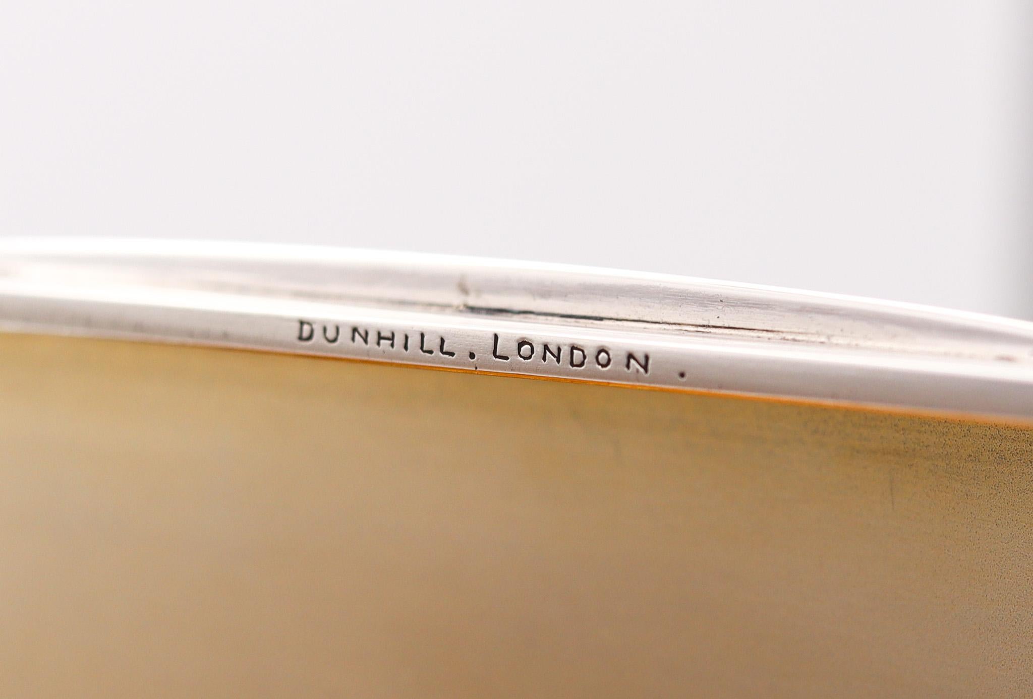 Alfred Dunhill 1929 London Art Deco Box .925 Sterling 18Kt Gold And Ancient Jade For Sale 4