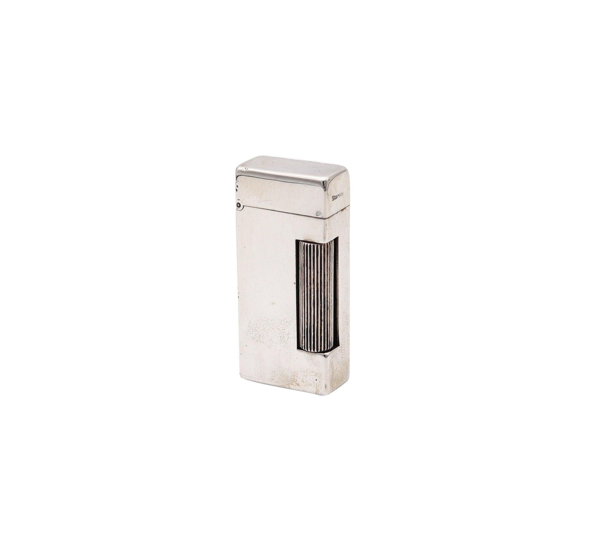 ALFRED DUNHILL 1940 Automatique Rollalite Petrol Pocket Lighter In 925 Sterling In Good Condition In Miami, FL