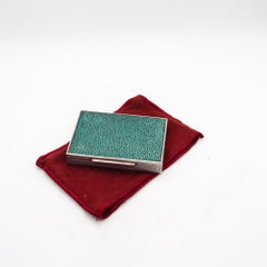 Alfred Dunhill 1940 London Scatola rettangolare in argento 925 e zigrino