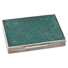 Alfred Dunhill 1940 London Rectangular Box Case In .925 Sterling And Shagreen